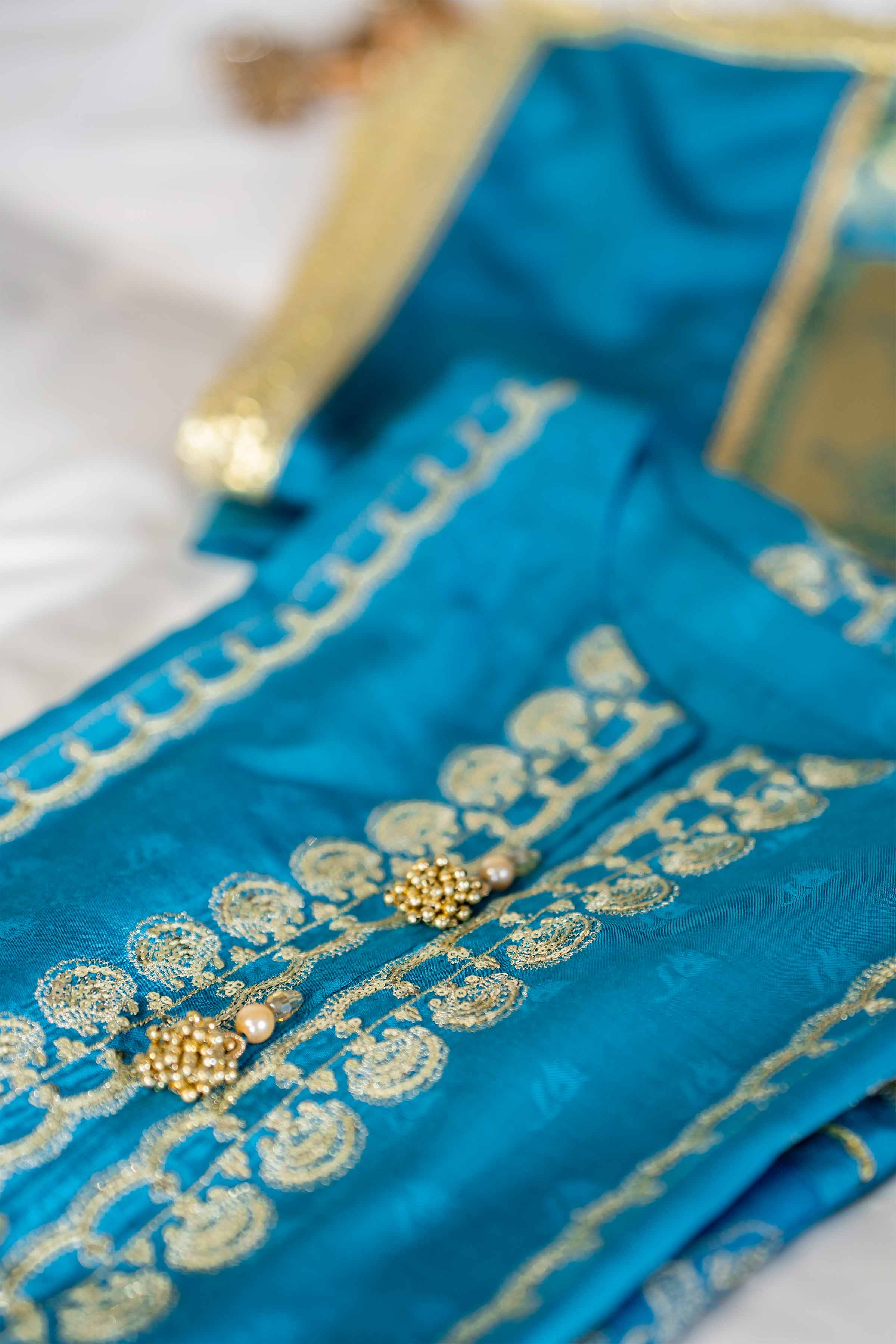 3 Piece - Yarn Dyed Embroidered Suit - 42401975