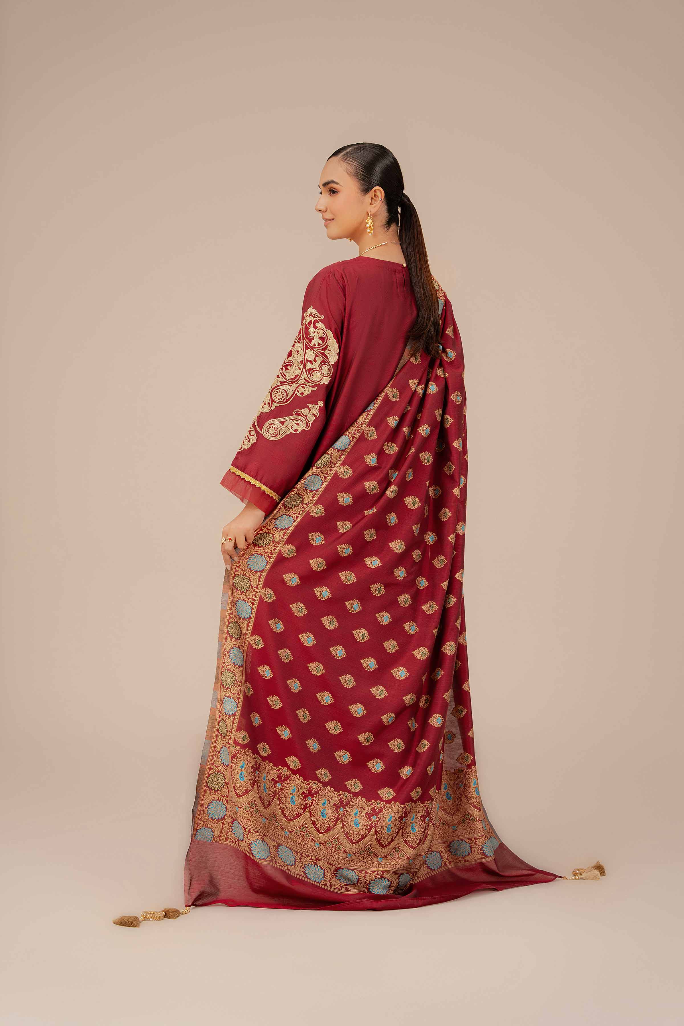 3 Piece - Yarn Dyed Embroidered Suit - 42401978