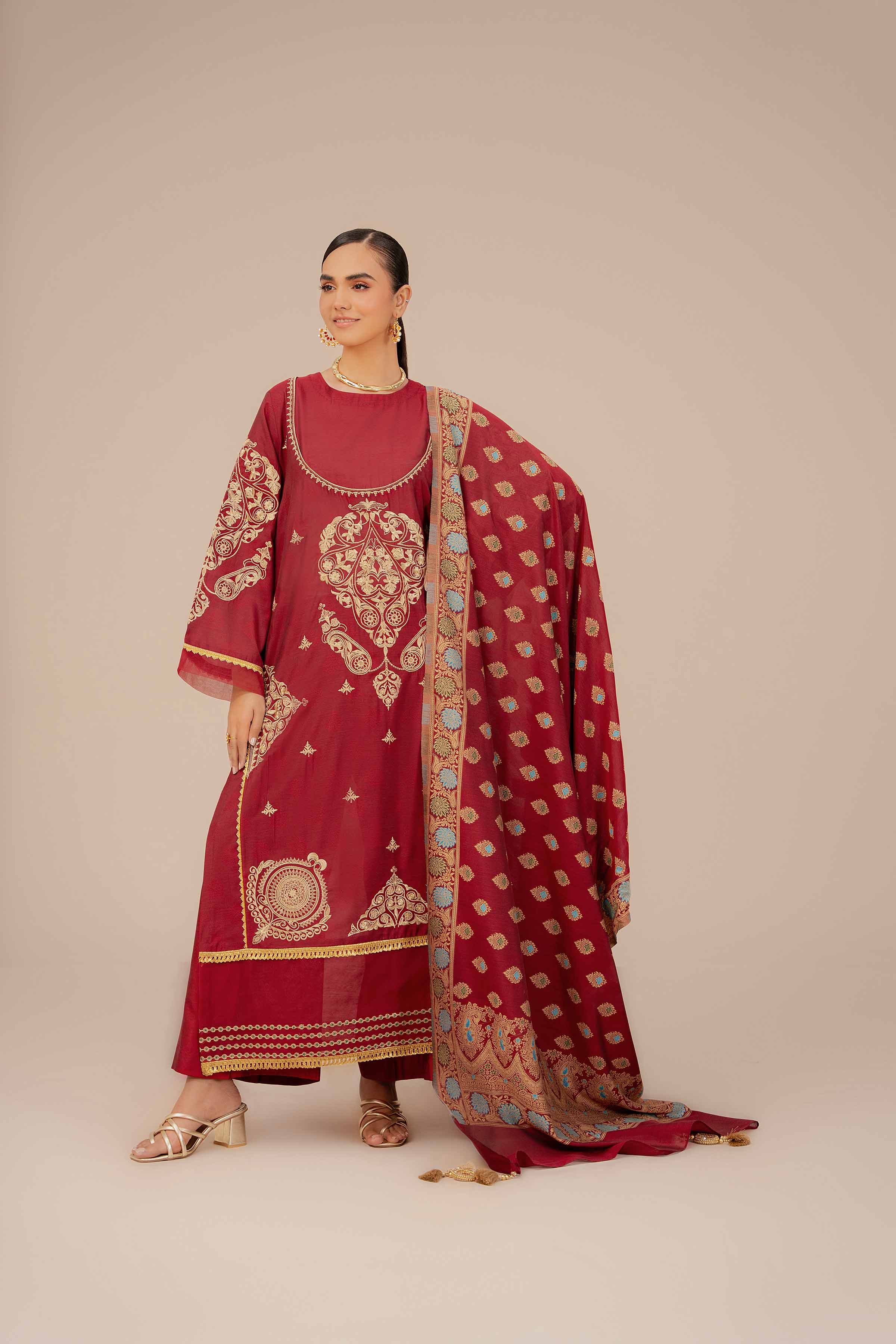 3 Piece - Yarn Dyed Embroidered Suit - 42401978