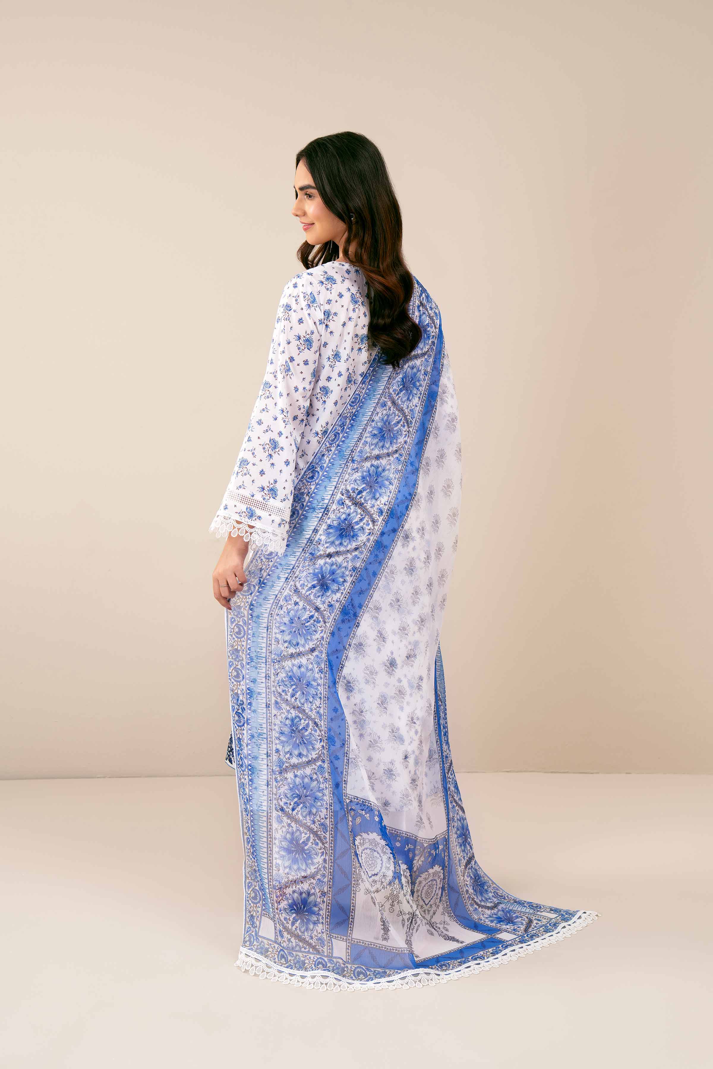3 Piece - Printed Embroidered Suit - 42402035