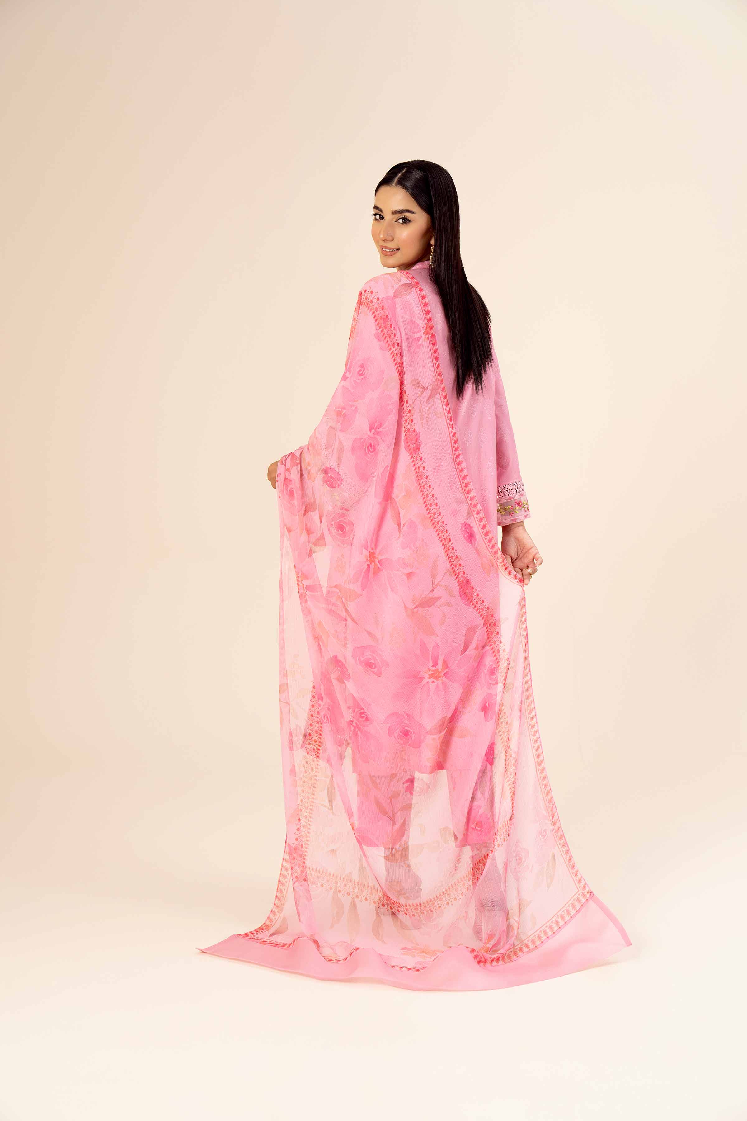 3 Piece - Printed Embroidered Suit - 42402038