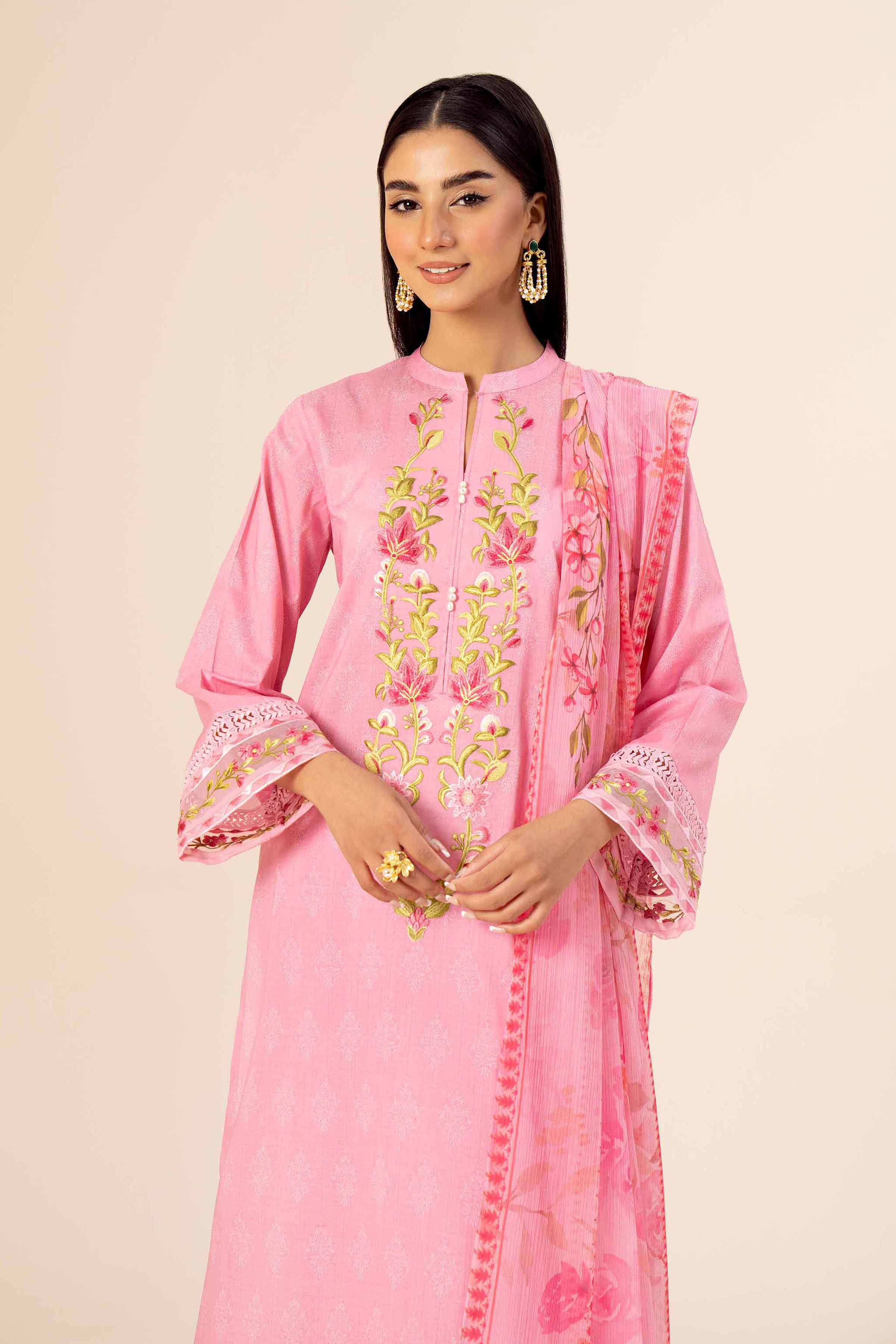 3 Piece - Printed Embroidered Suit - 42402038