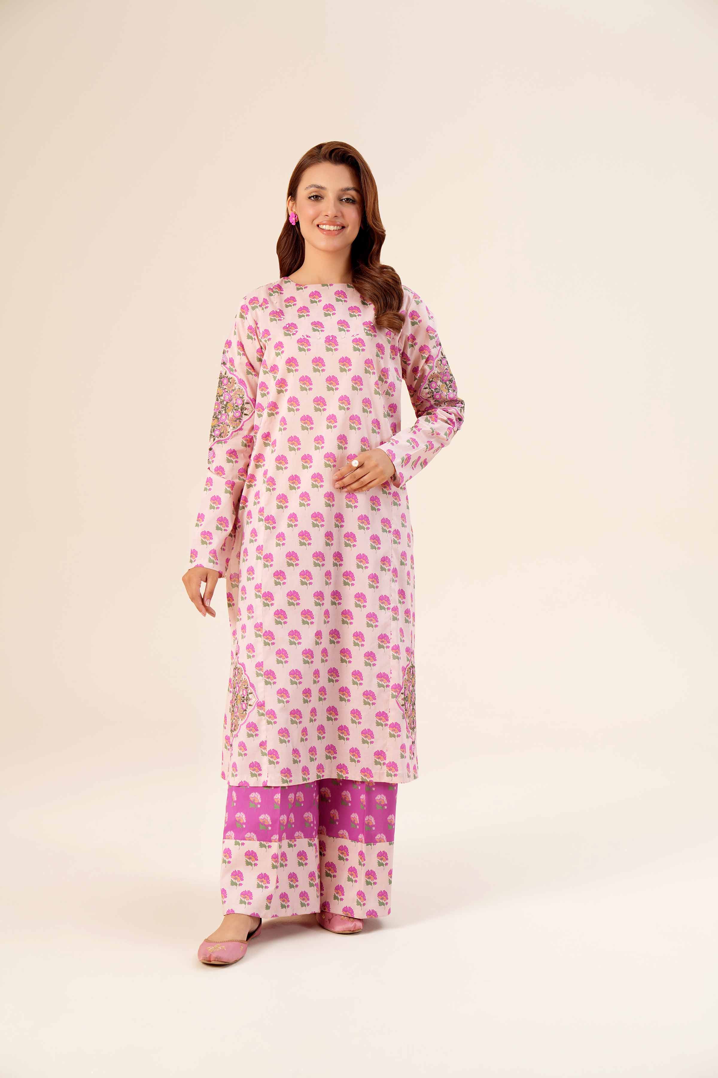 2 Piece - Printed Embroidered Suit - 42402080