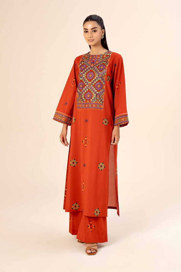 2 Piece - Printed Embroidered Suit - 42402081