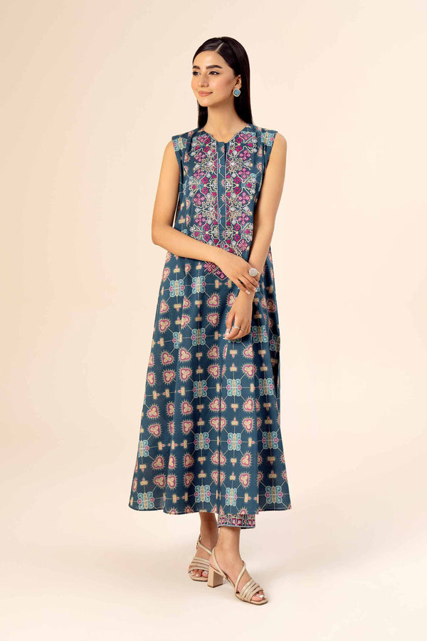 2 Piece - Printed Embroidered Suit - 42402082