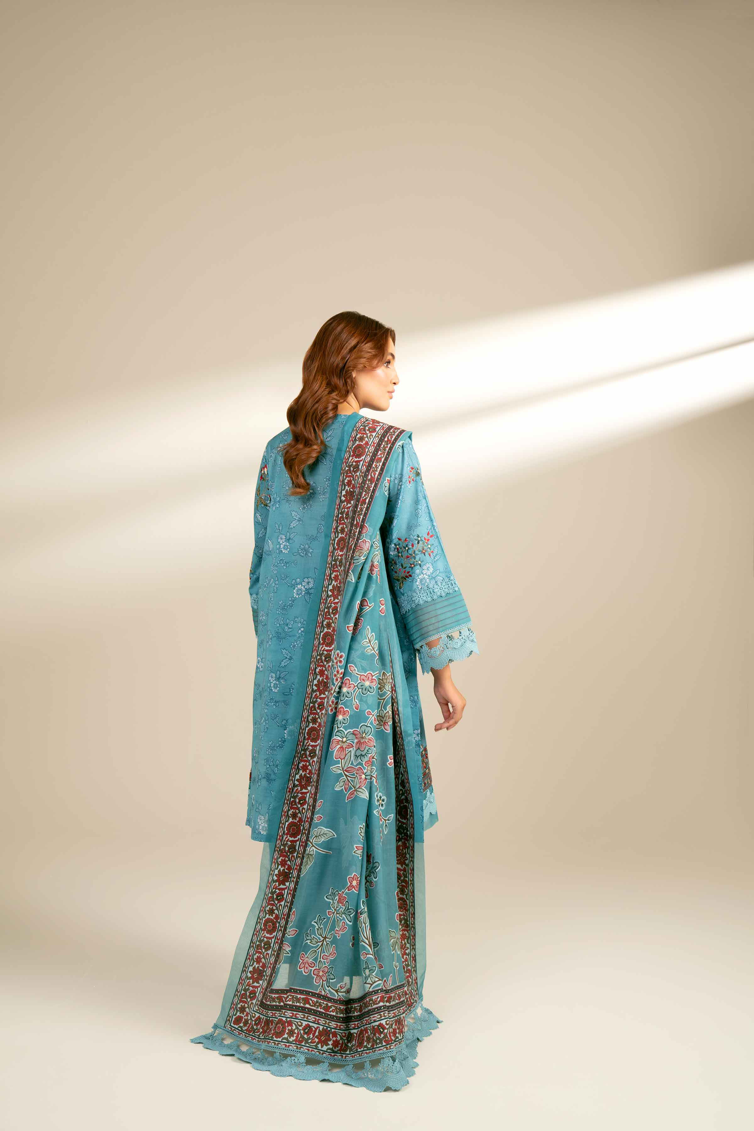 3 Piece - Printed Embroidered Suit - 42402129
