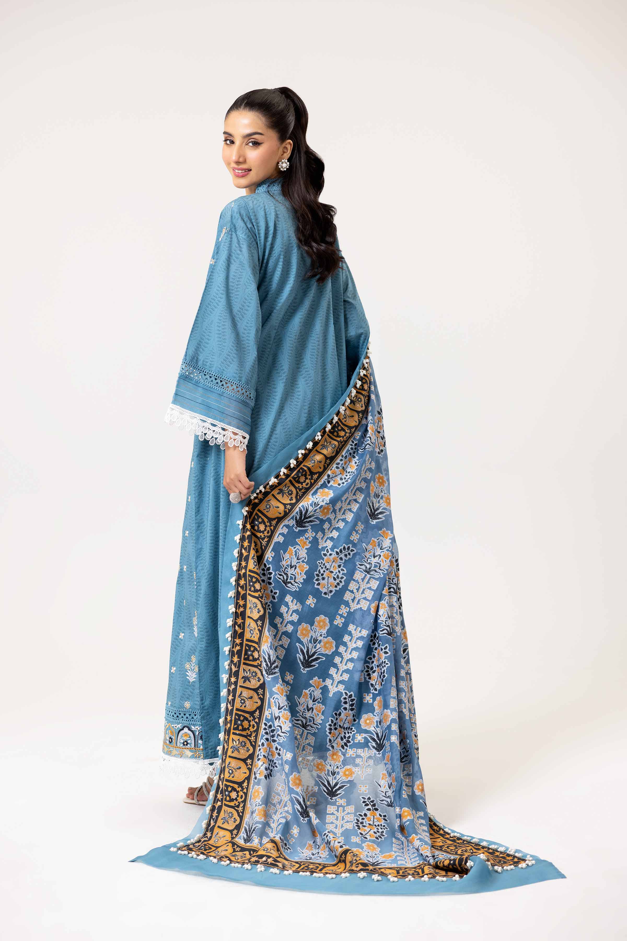3 Piece - Printed Embroidered Suit - 42402132