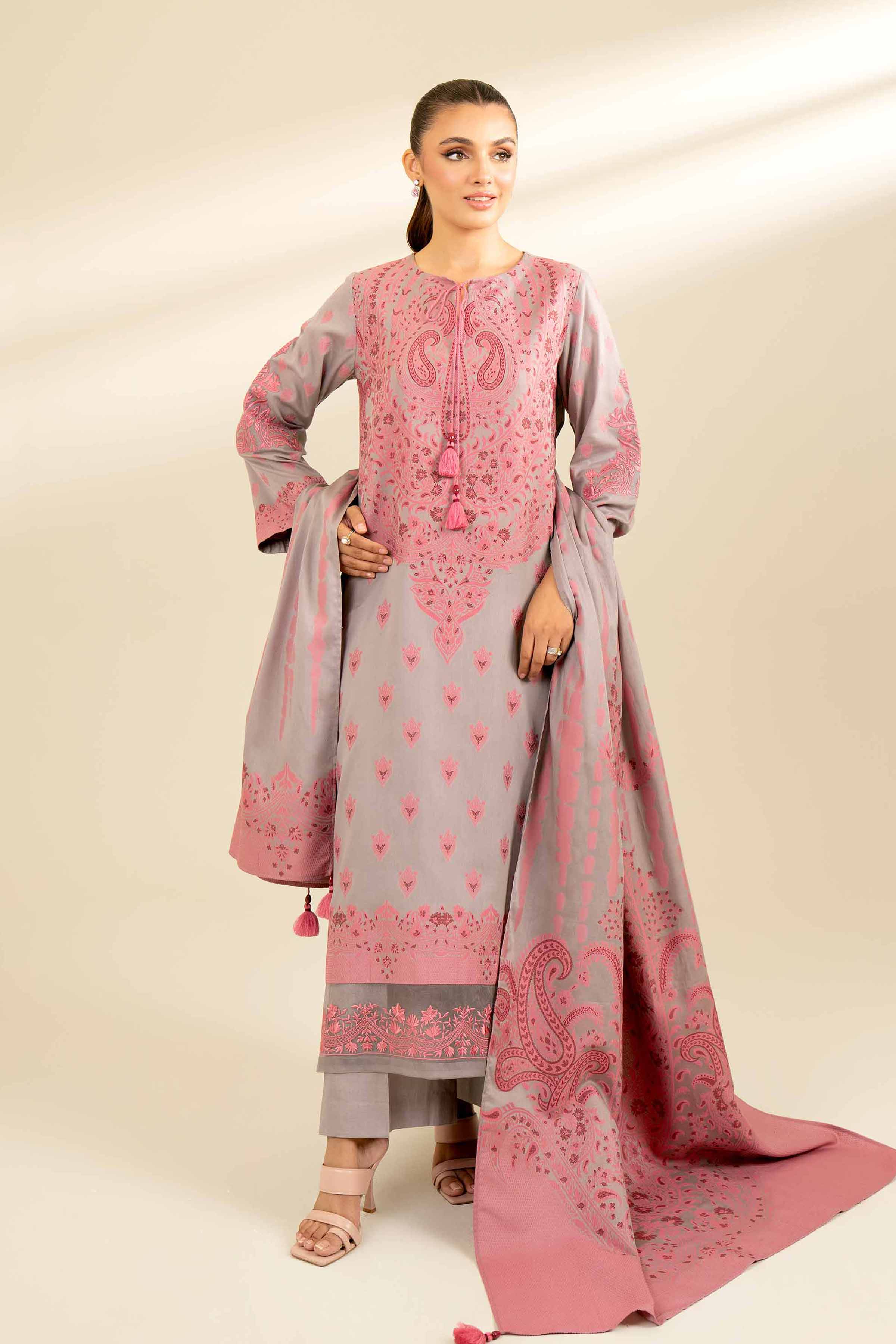 2 Piece - Jacquard Embroidered Suit - 42402158