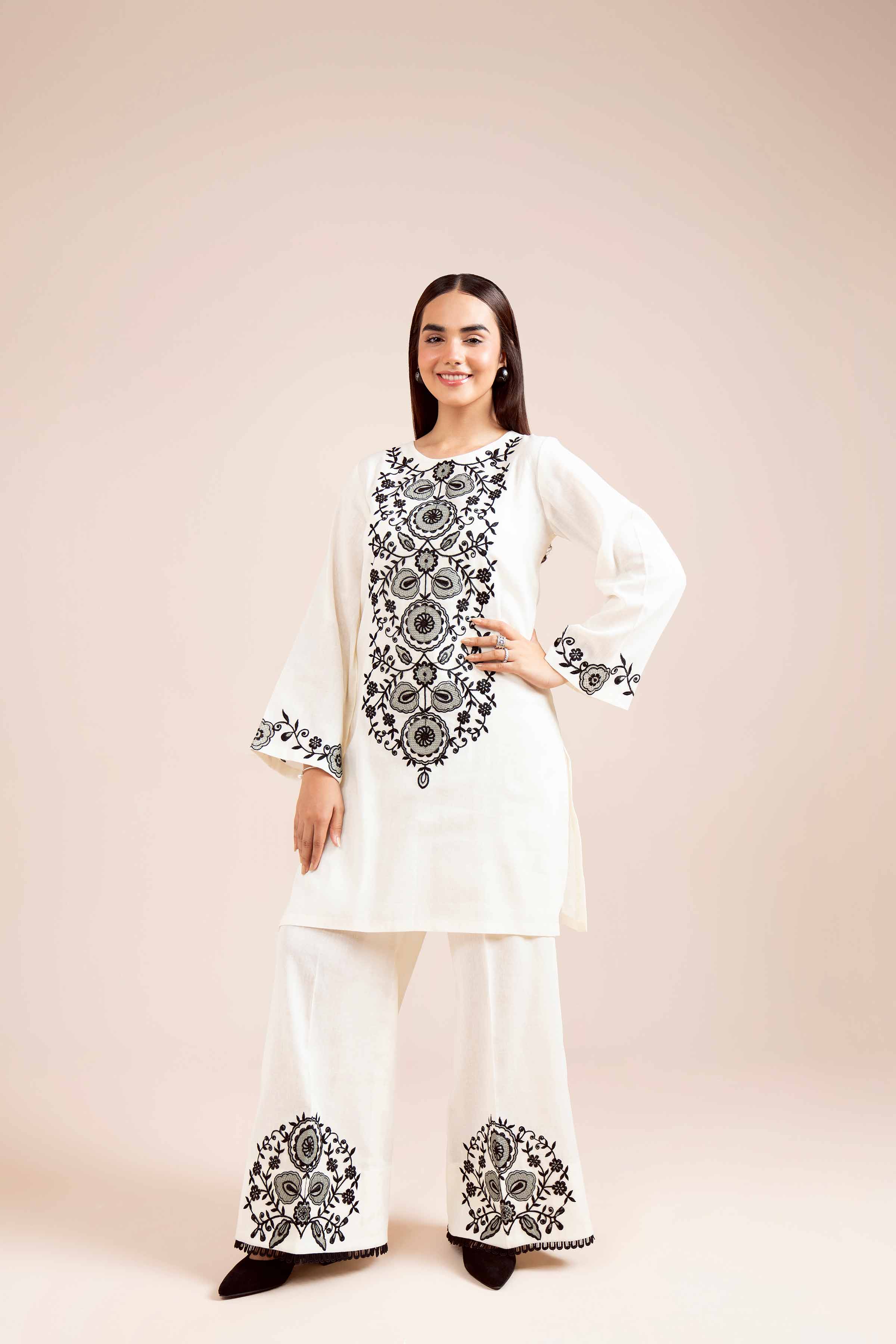 2 Piece - Dyed Embroidered Suit - 42404025