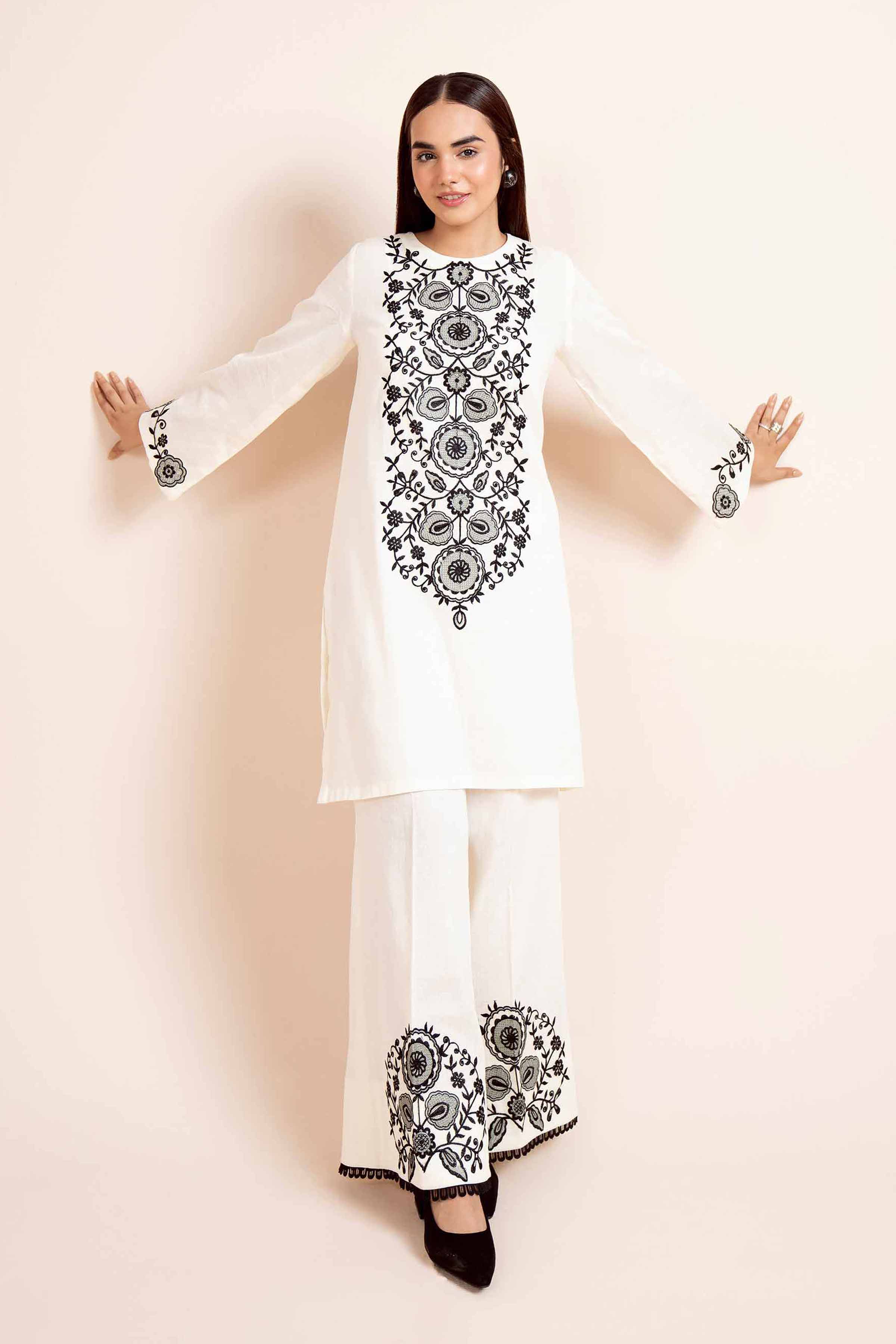2 Piece - Dyed Embroidered Suit - 42404025