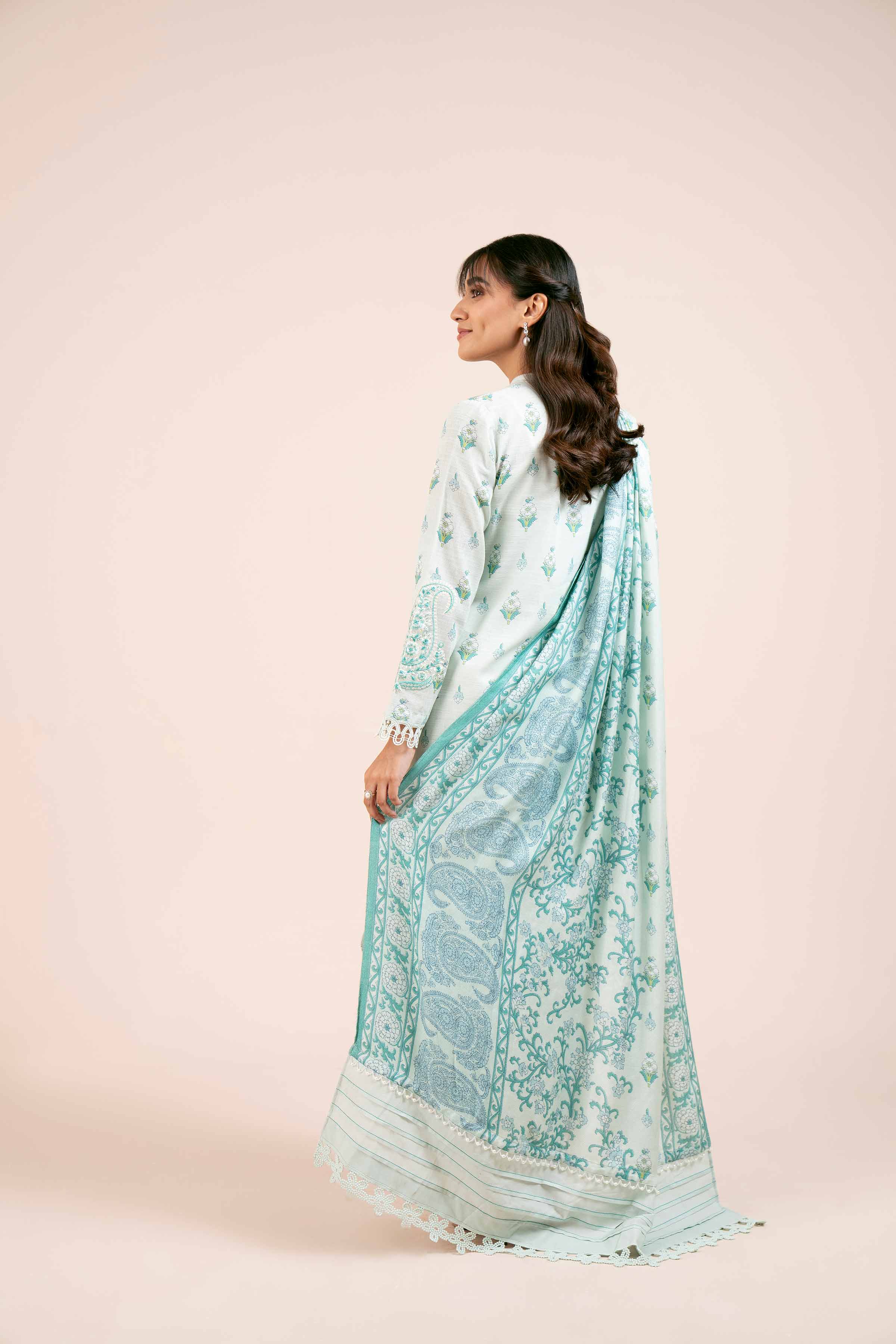 2 Piece - Printed Embroidered Suit - 42404081