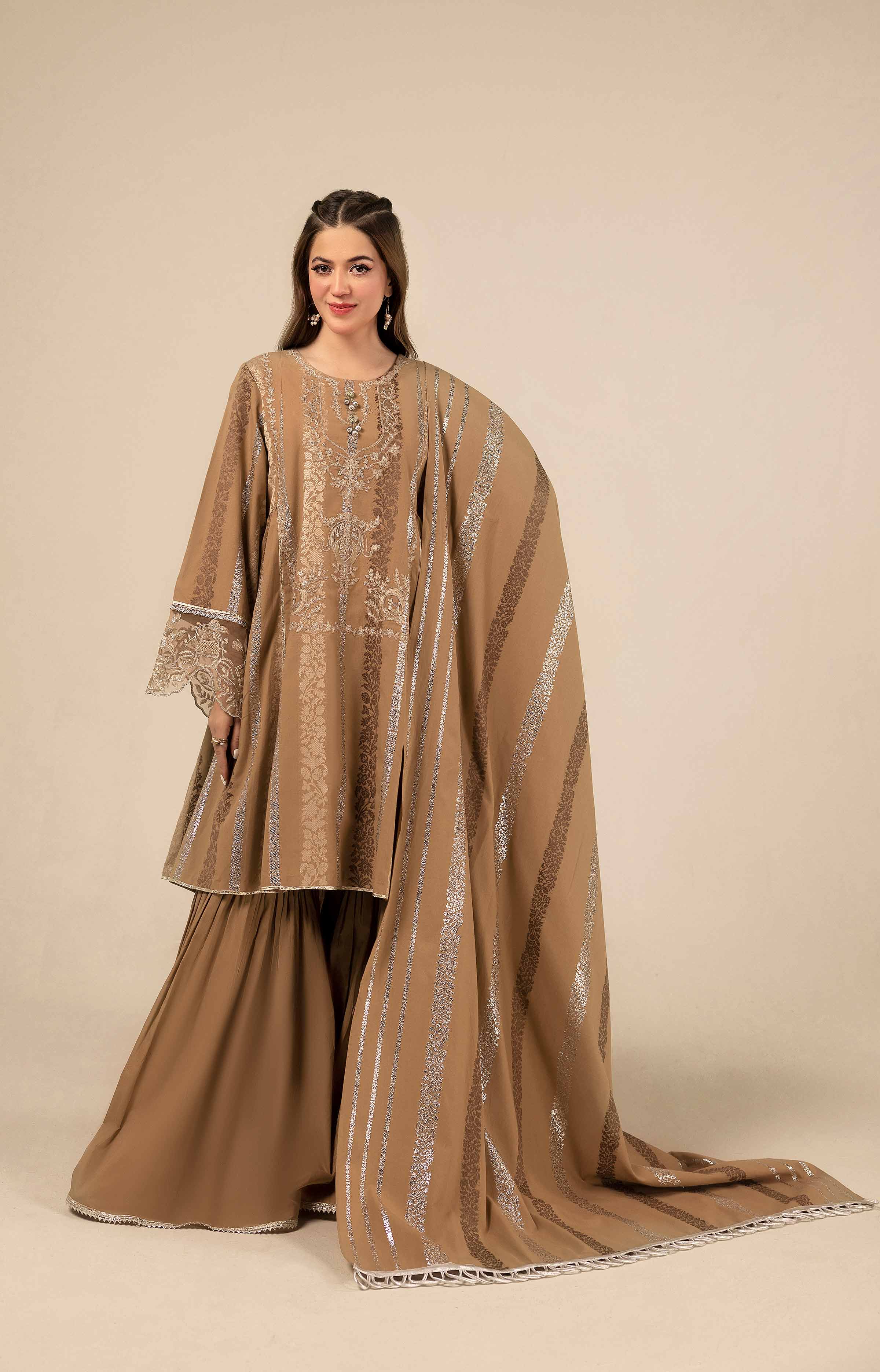 3 Piece - Jacquard Embroidered Suit - 42404376