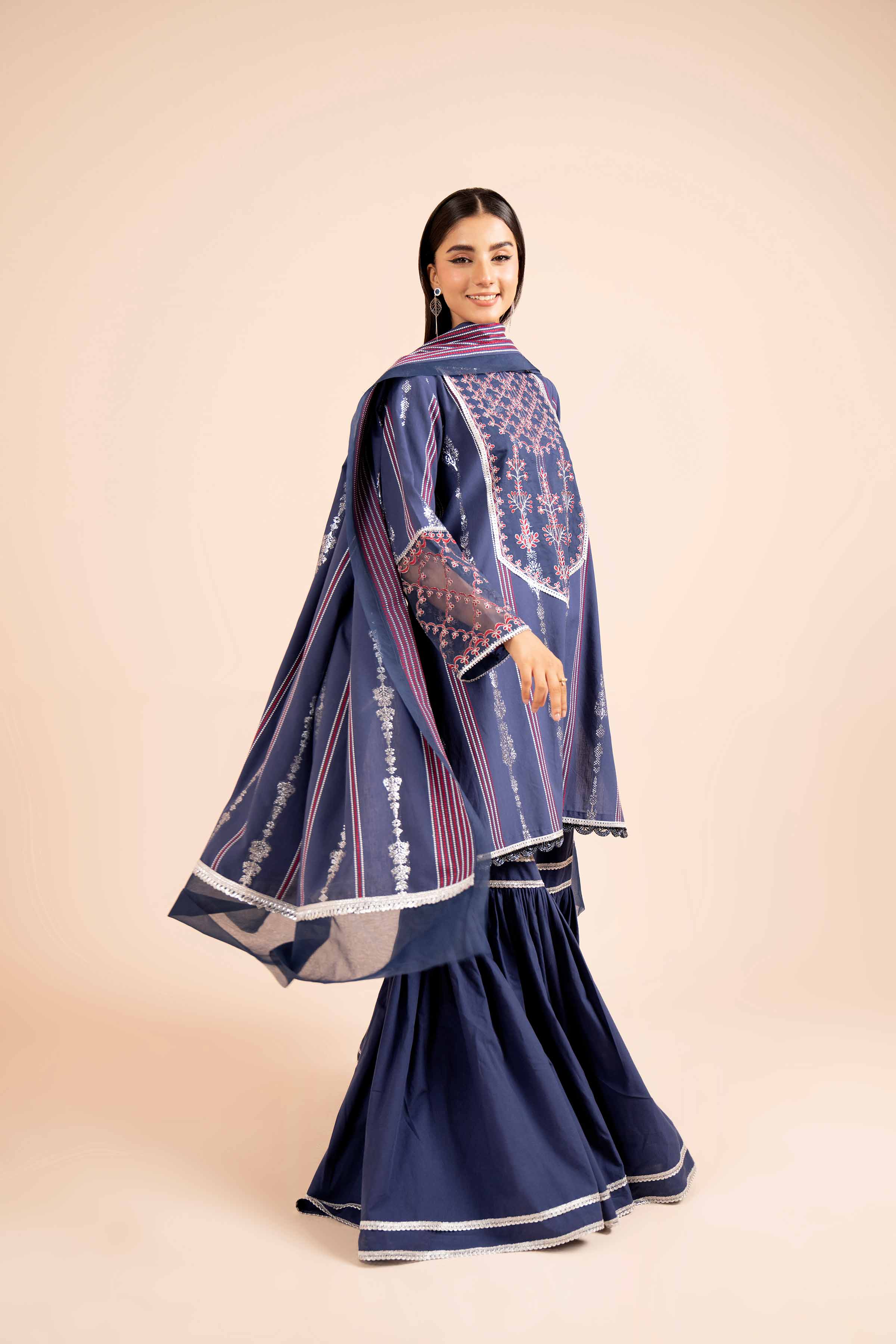 3 Piece - Jacquard Embroidered Suit - 42404377