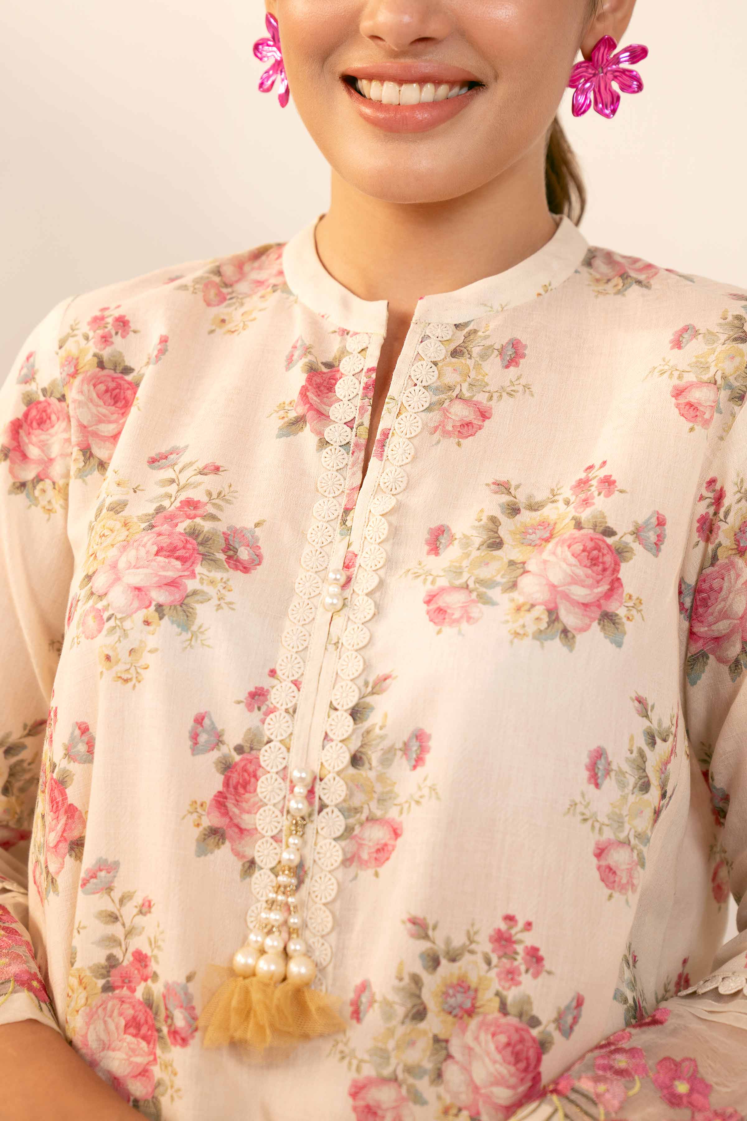 2 Piece - Digital Printed Embroidered Suit - 42404438