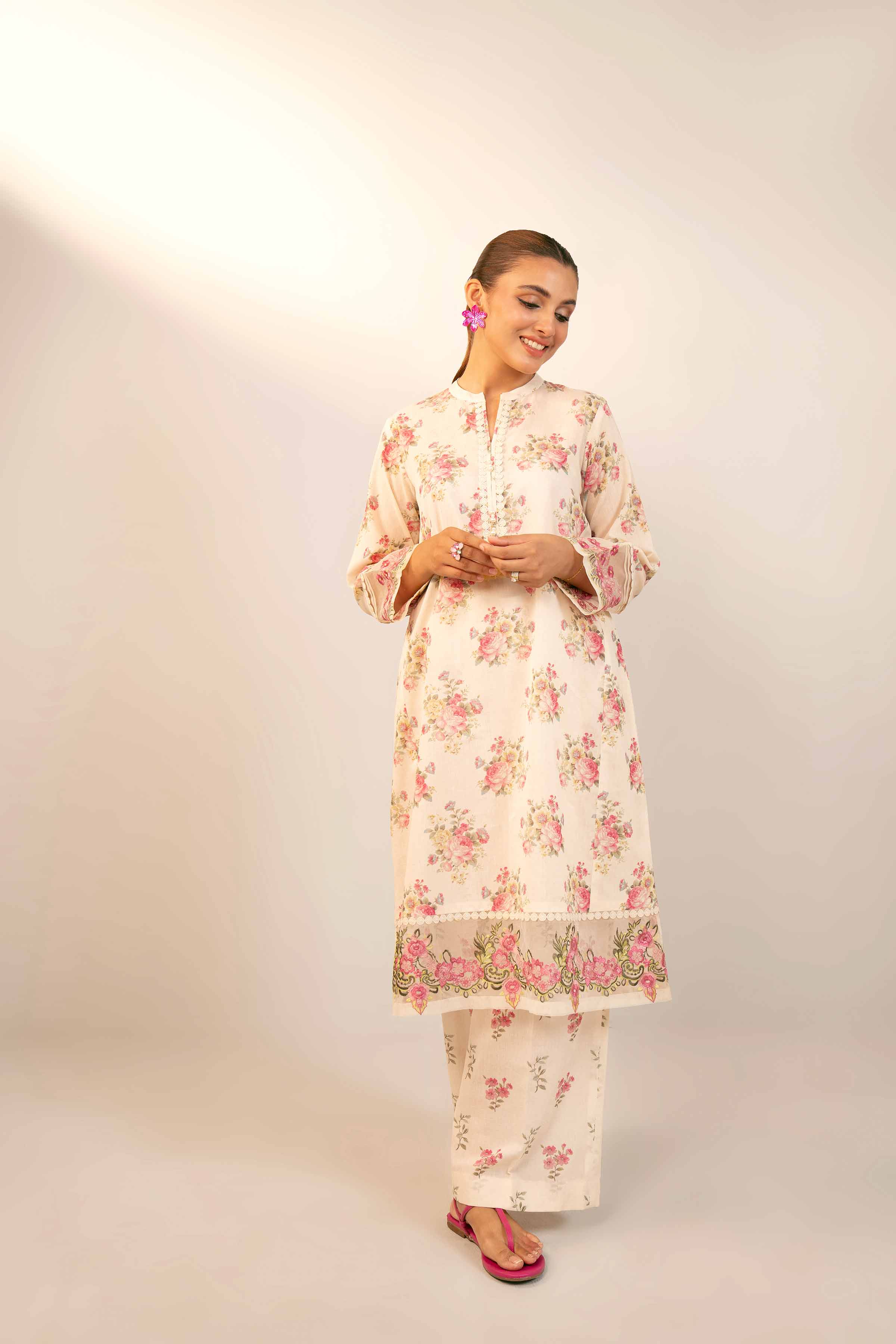 2 Piece - Digital Printed Embroidered Suit - 42404438