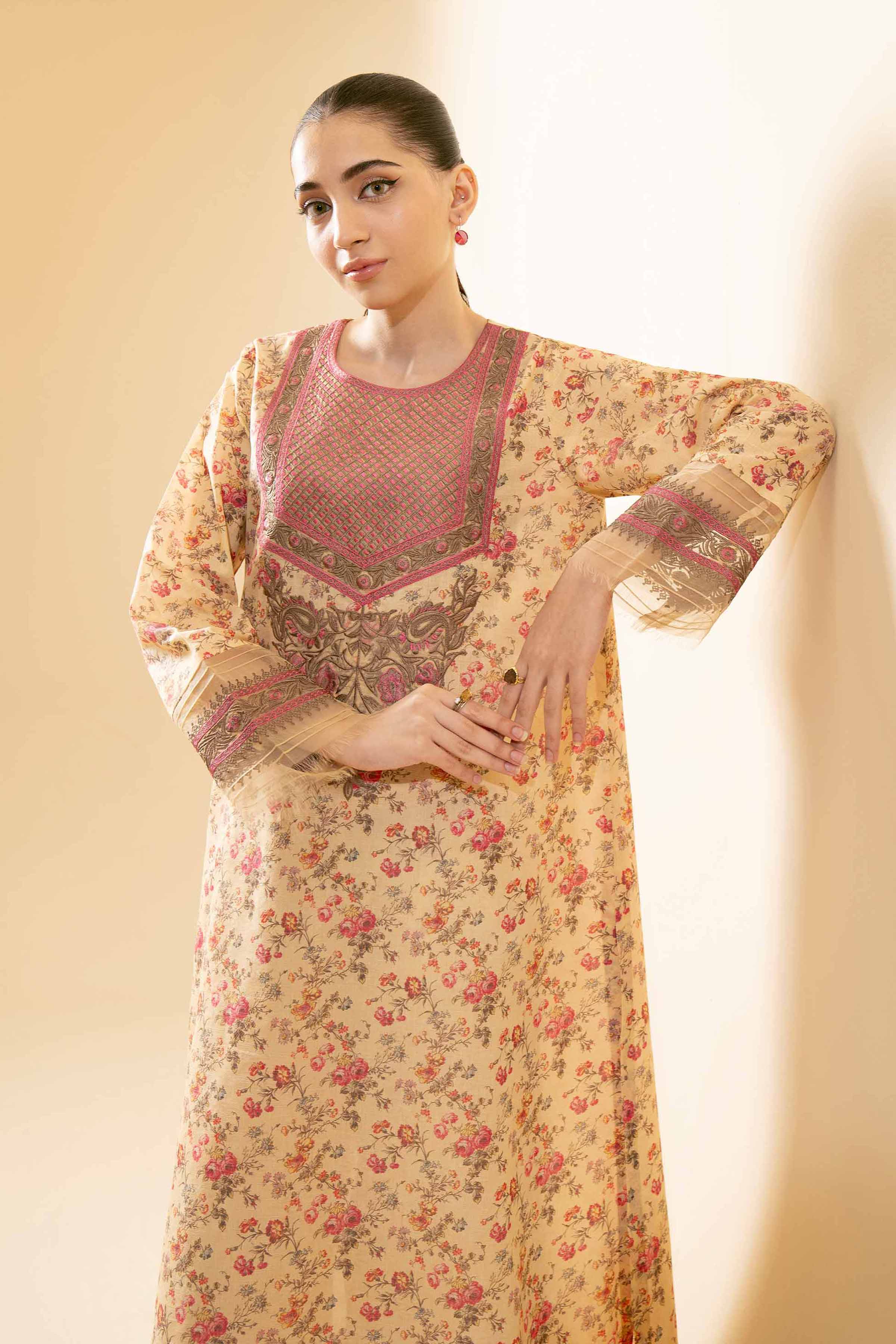 2 Piece - Digital Printed Embroidered Suit - 42404439