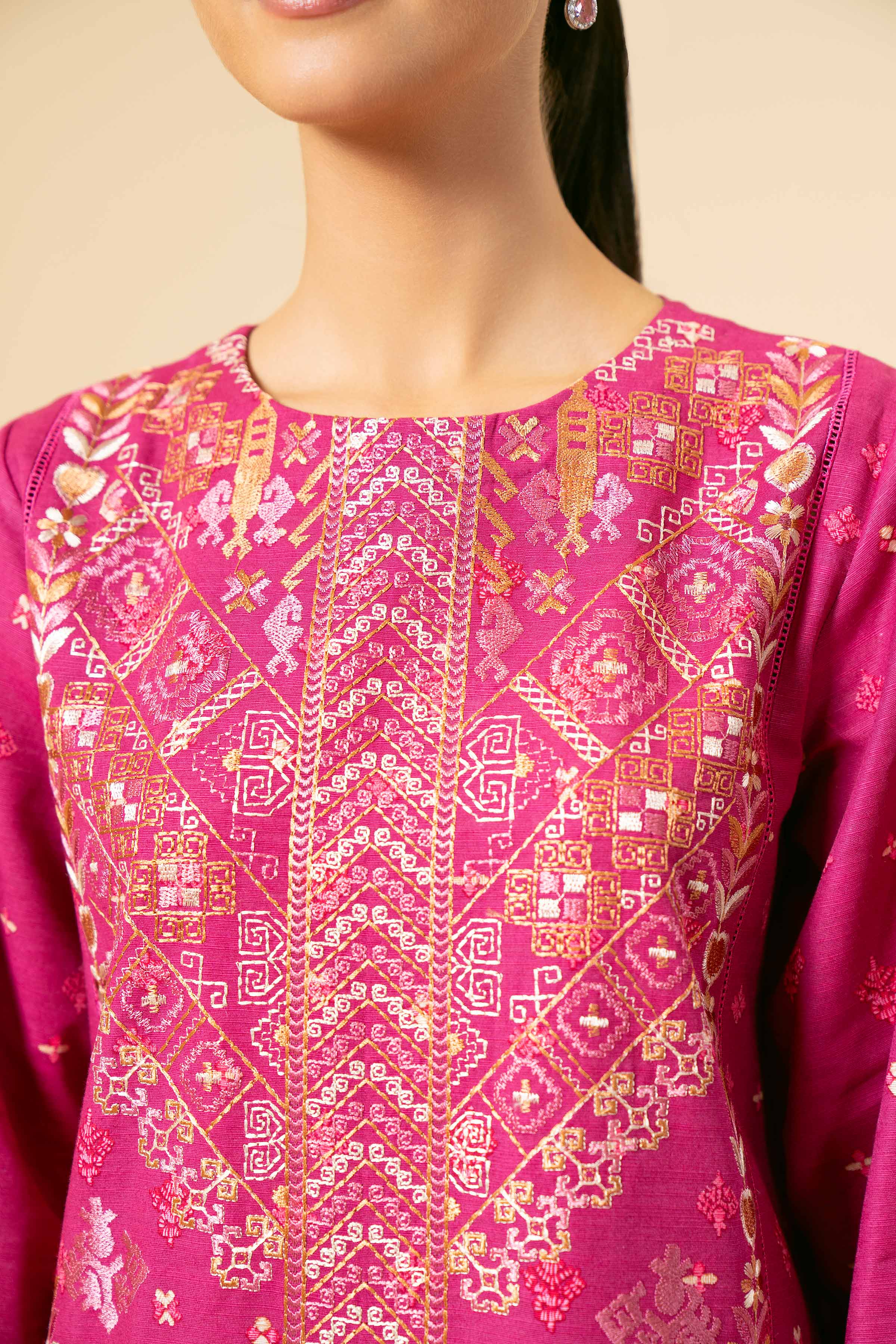 3 Piece - Printed Embroidered Suit - 42404932