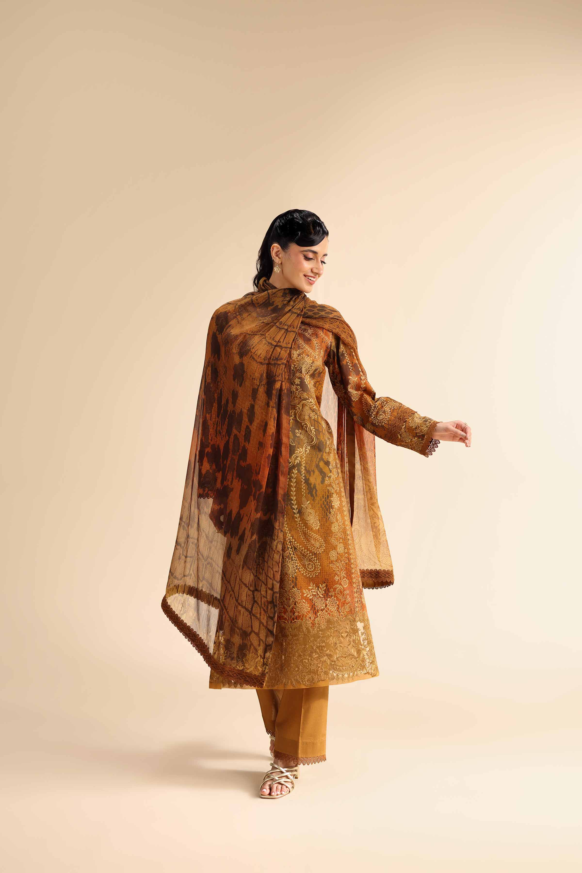 3 Piece - Digital Printed Embroidered Suit - 42501060
