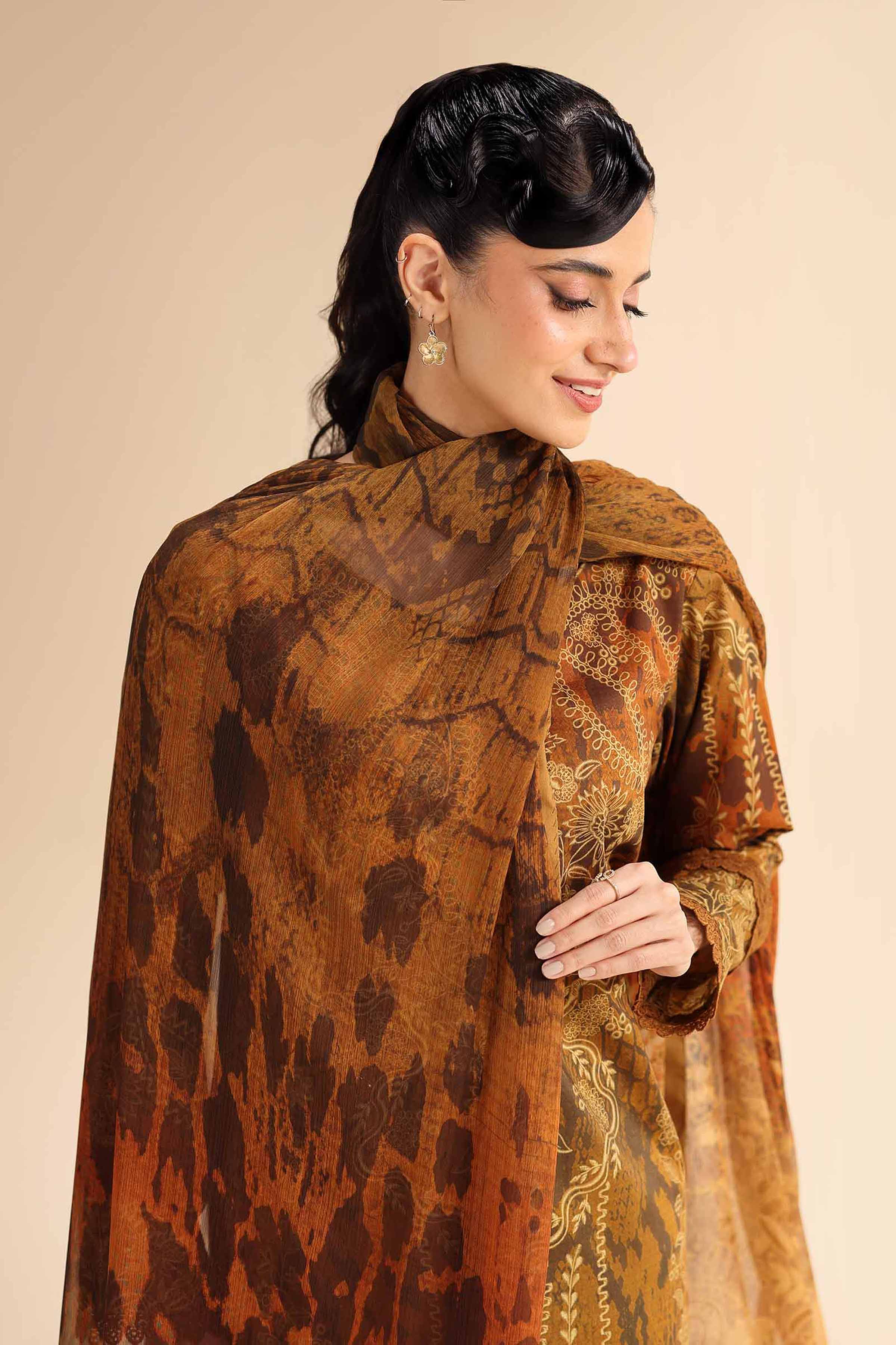 3 Piece - Digital Printed Embroidered Suit - 42501060