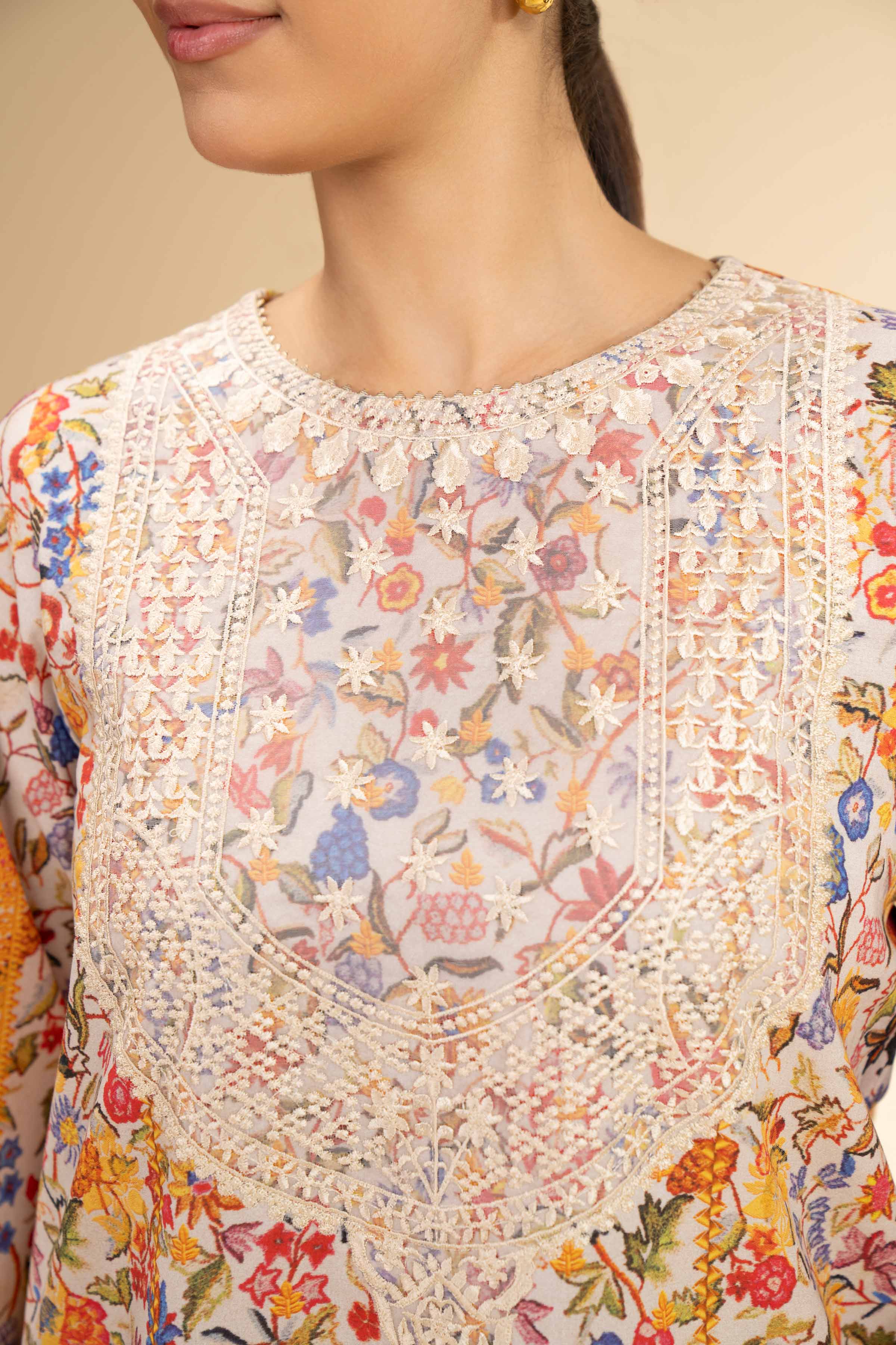 3 Piece - Digital Printed Embroidered Suit - 42501179
