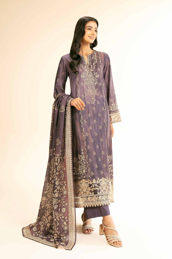 3 Piece - Digital Printed Embroidered Suit - 42501182
