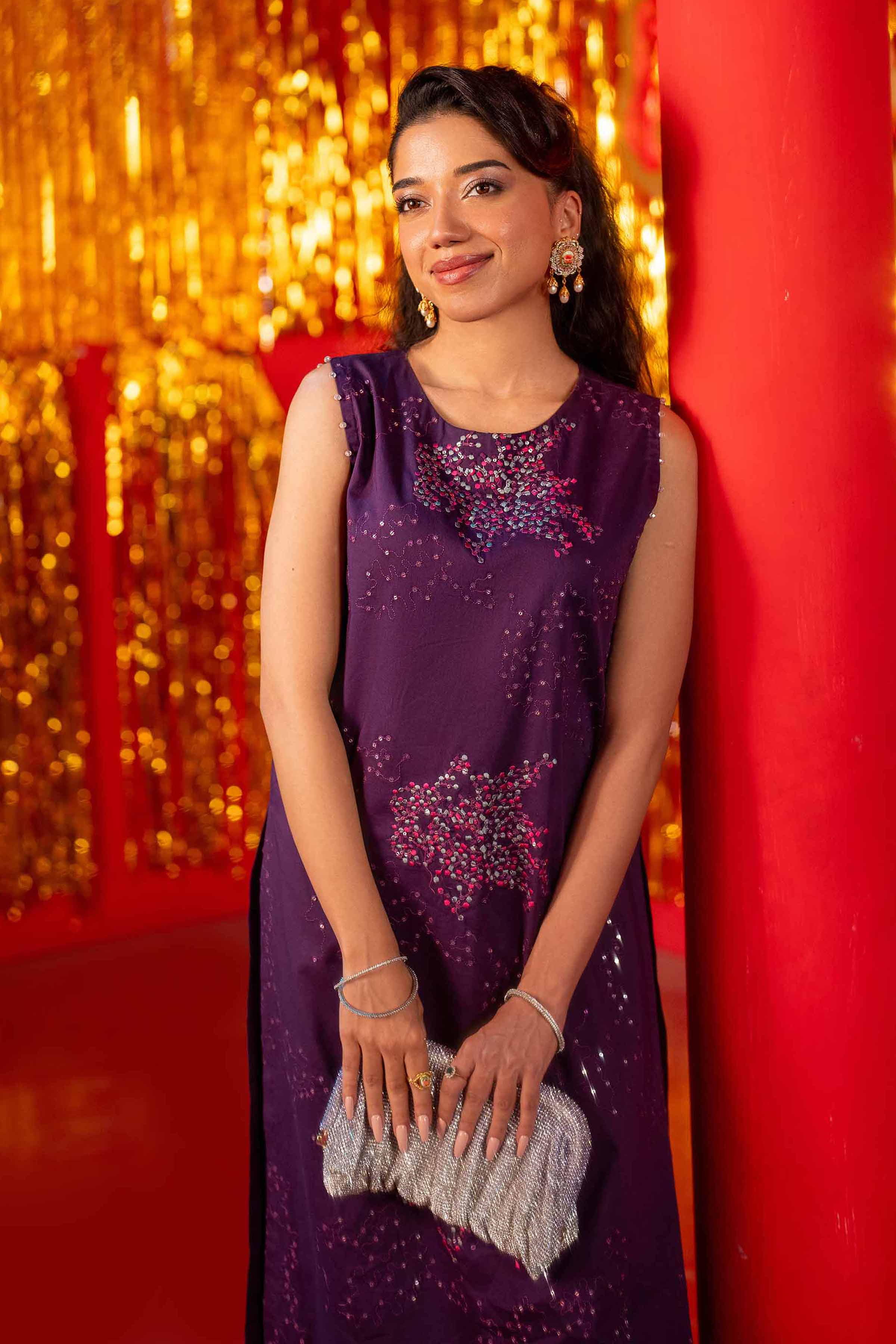 2 Piece - Dyed Embroidered Suit - 42501258