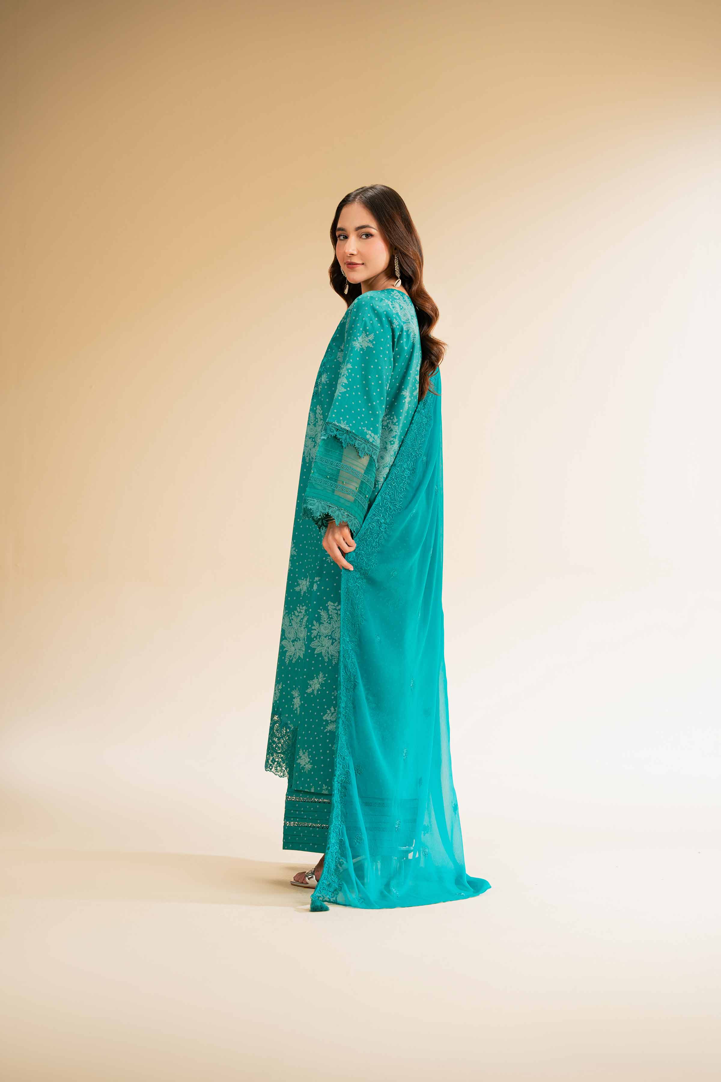3 Piece - Printed Embroidered Suit - 42501278