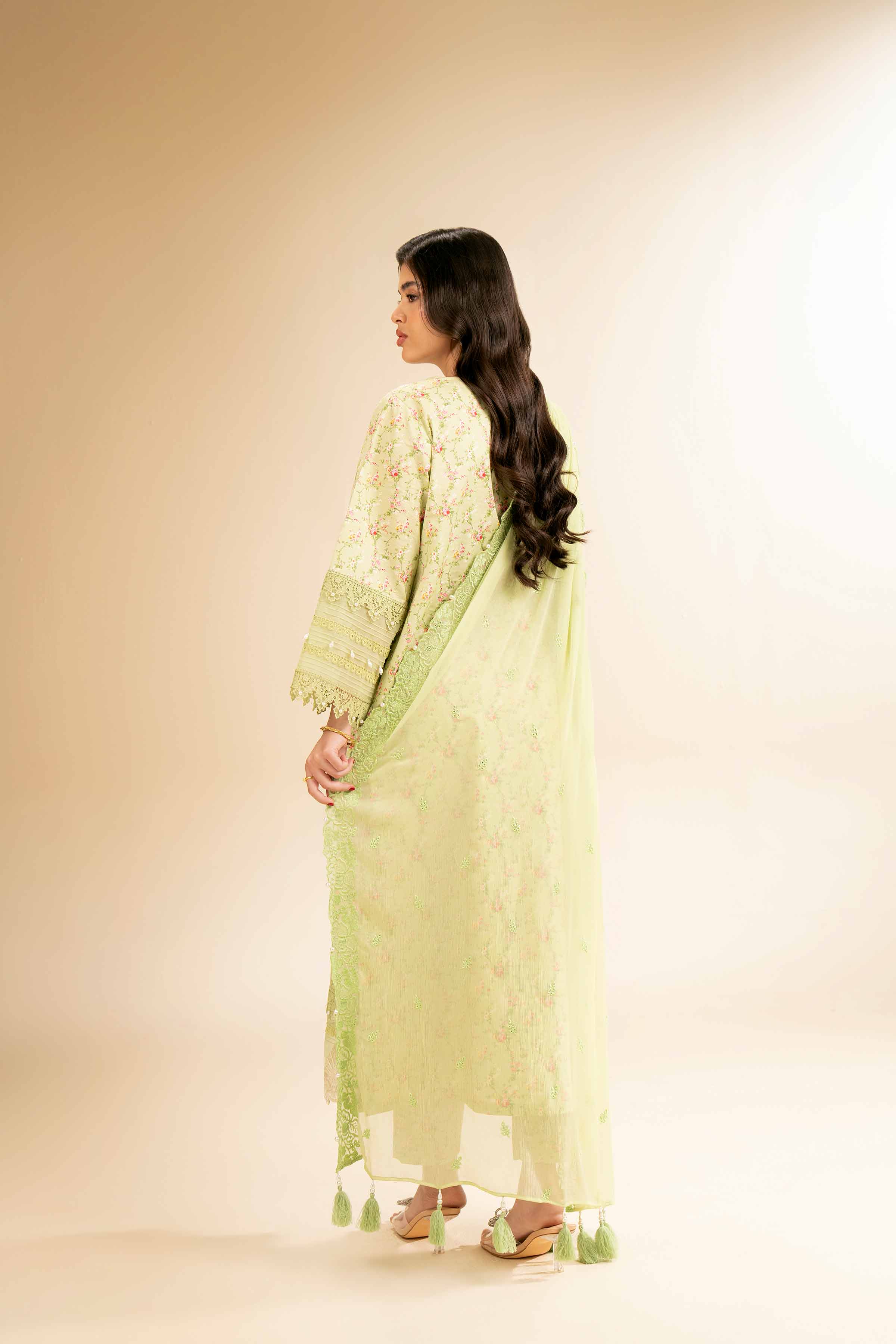 3 Piece - Printed Embroidered Suit - 42501279