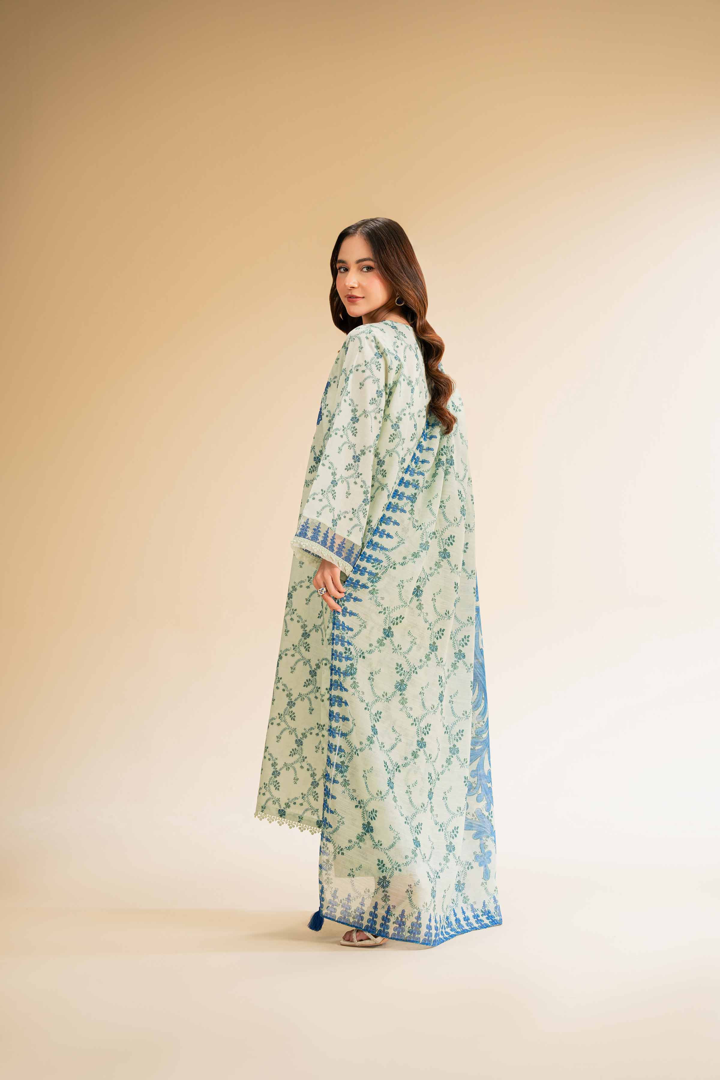 3 Piece - Printed Embroidered Suit - 42501309