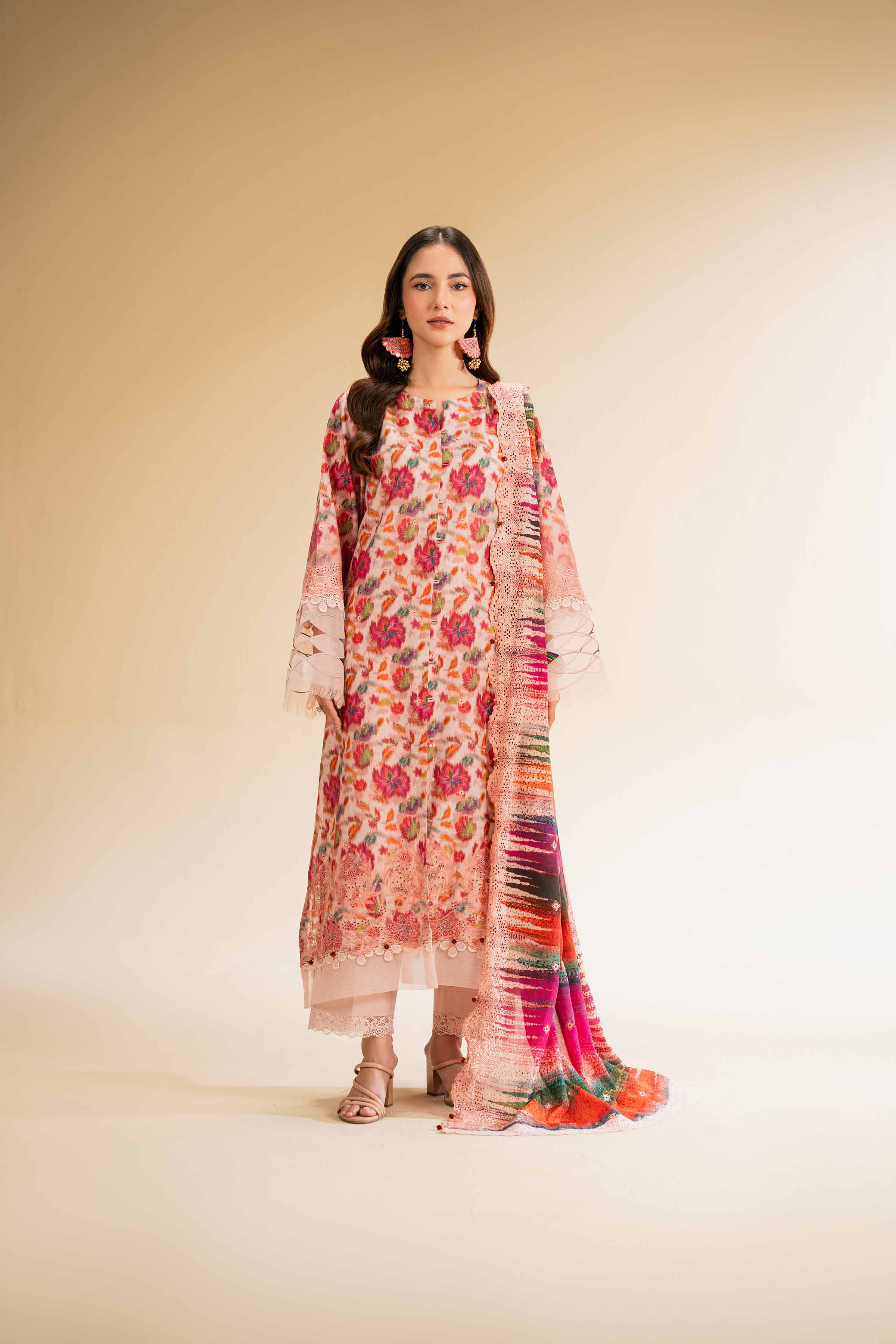 3 Piece - Digital Printed Embroidered Suit - 42501336