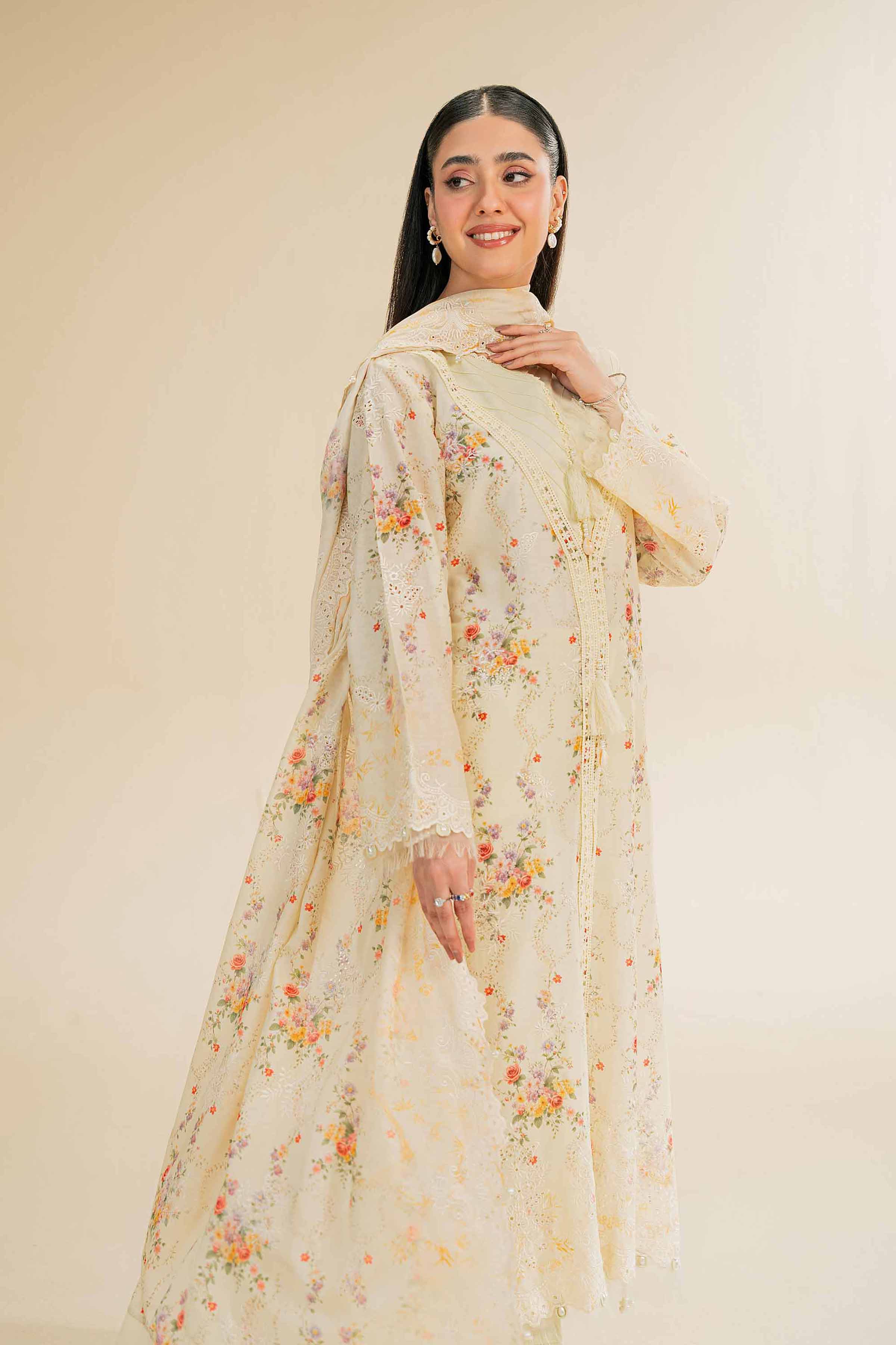 3 Piece - Digital Printed Embroidered Suit - 42501343