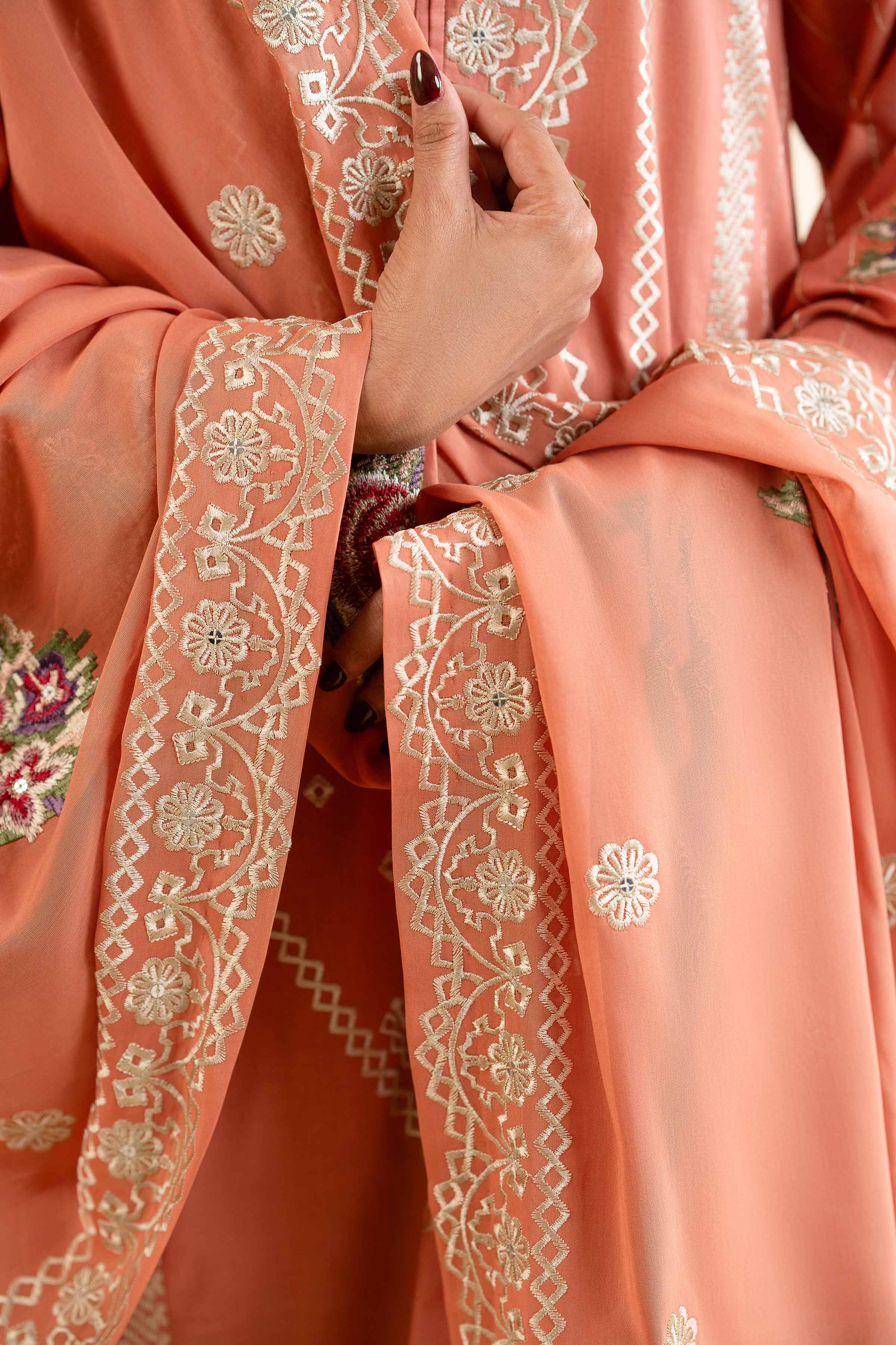 3 Piece - Dyed Embroidered Suit - 42501350