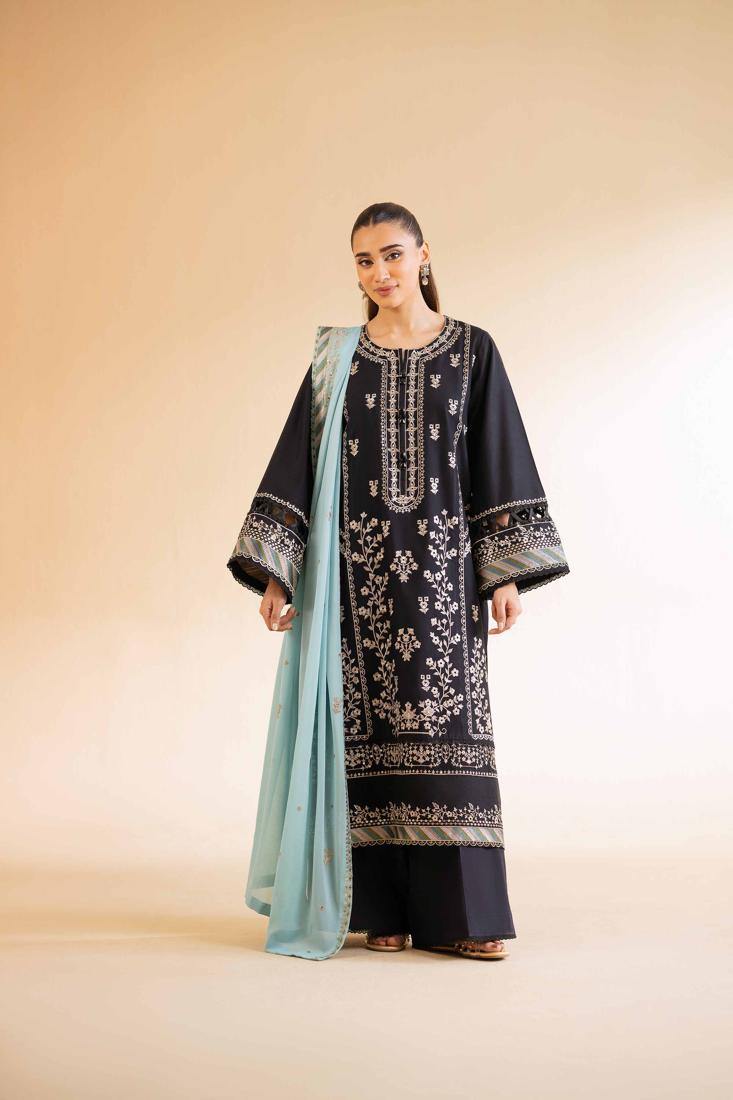 3 Piece - Dyed Embroidered Suit - 42501355