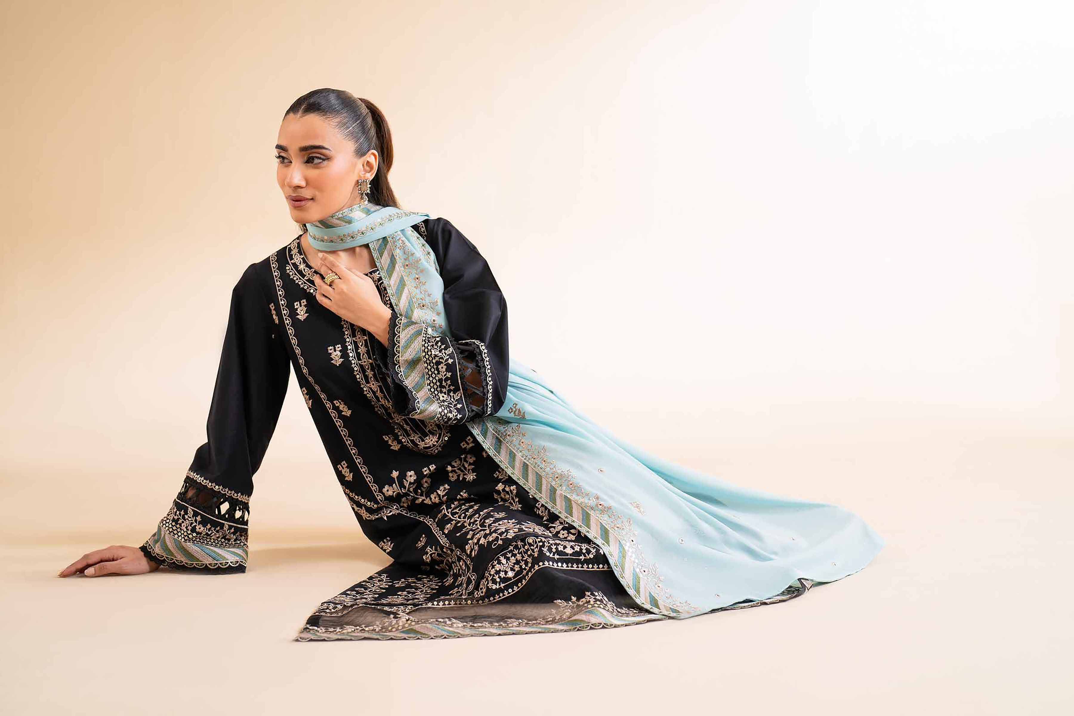 3 Piece - Dyed Embroidered Suit - 42501355