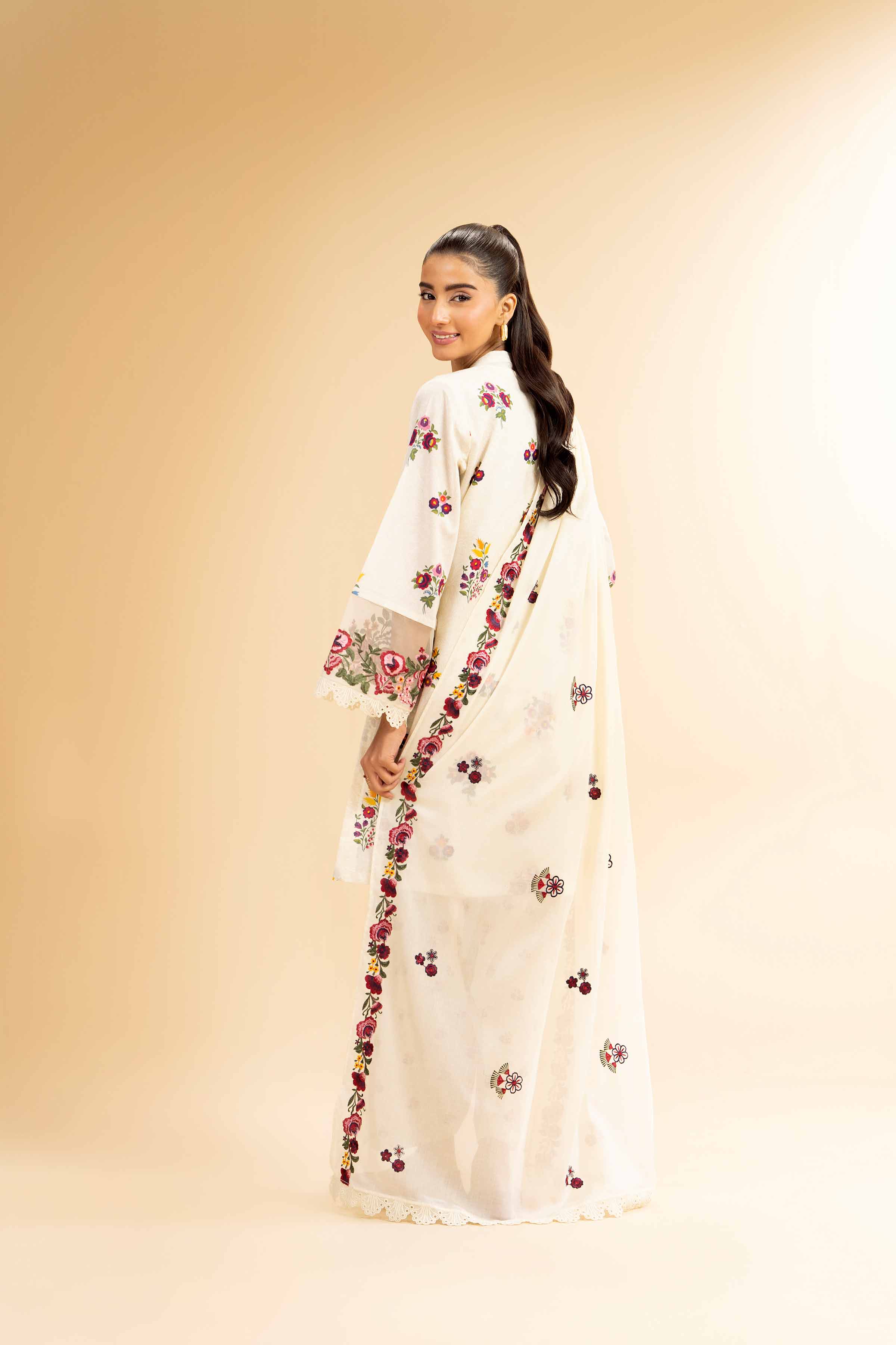 3 Piece - Printed Embroidered Suit - 42501358