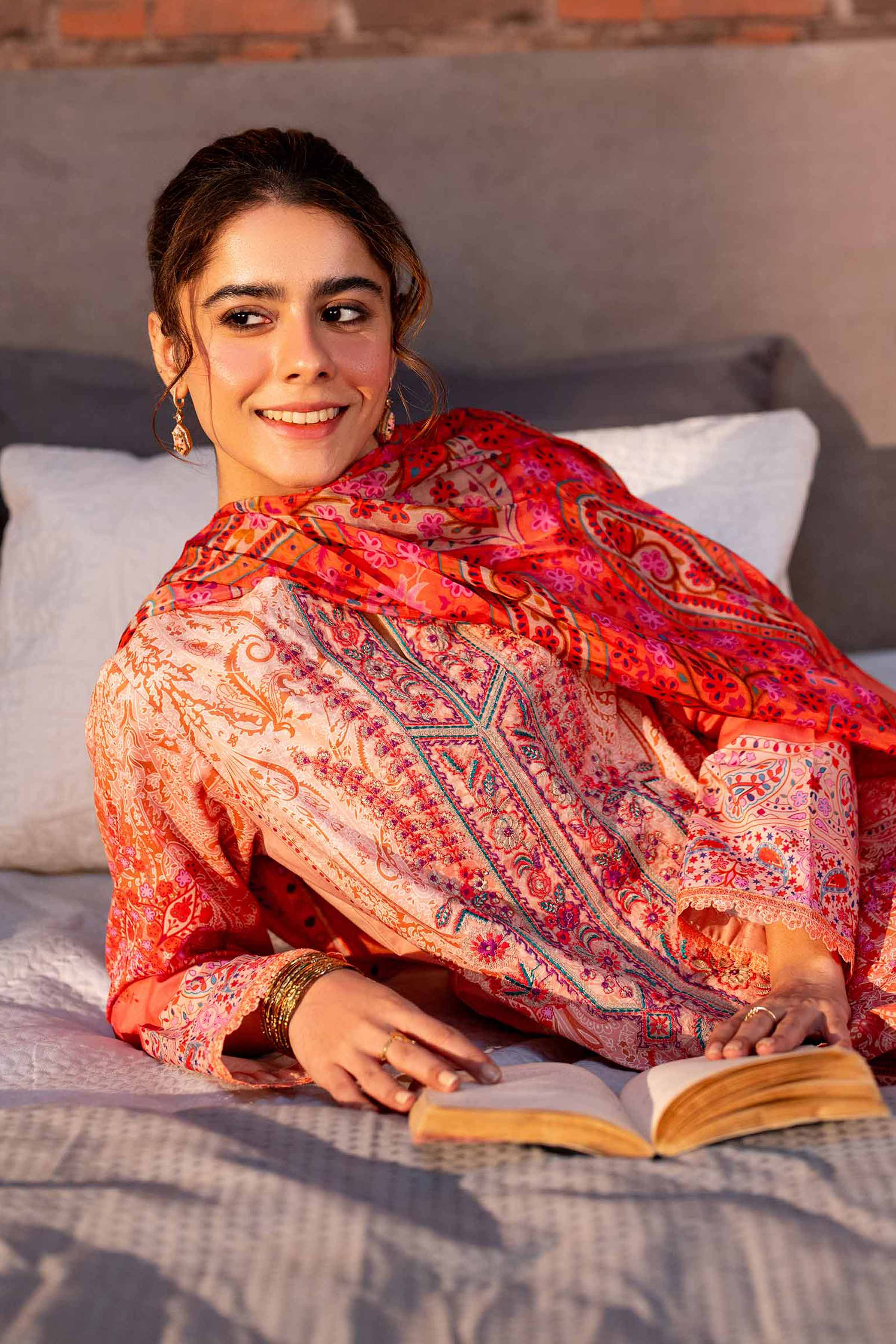 3 Piece - Digital Printed Embroidered Suit - 42501485