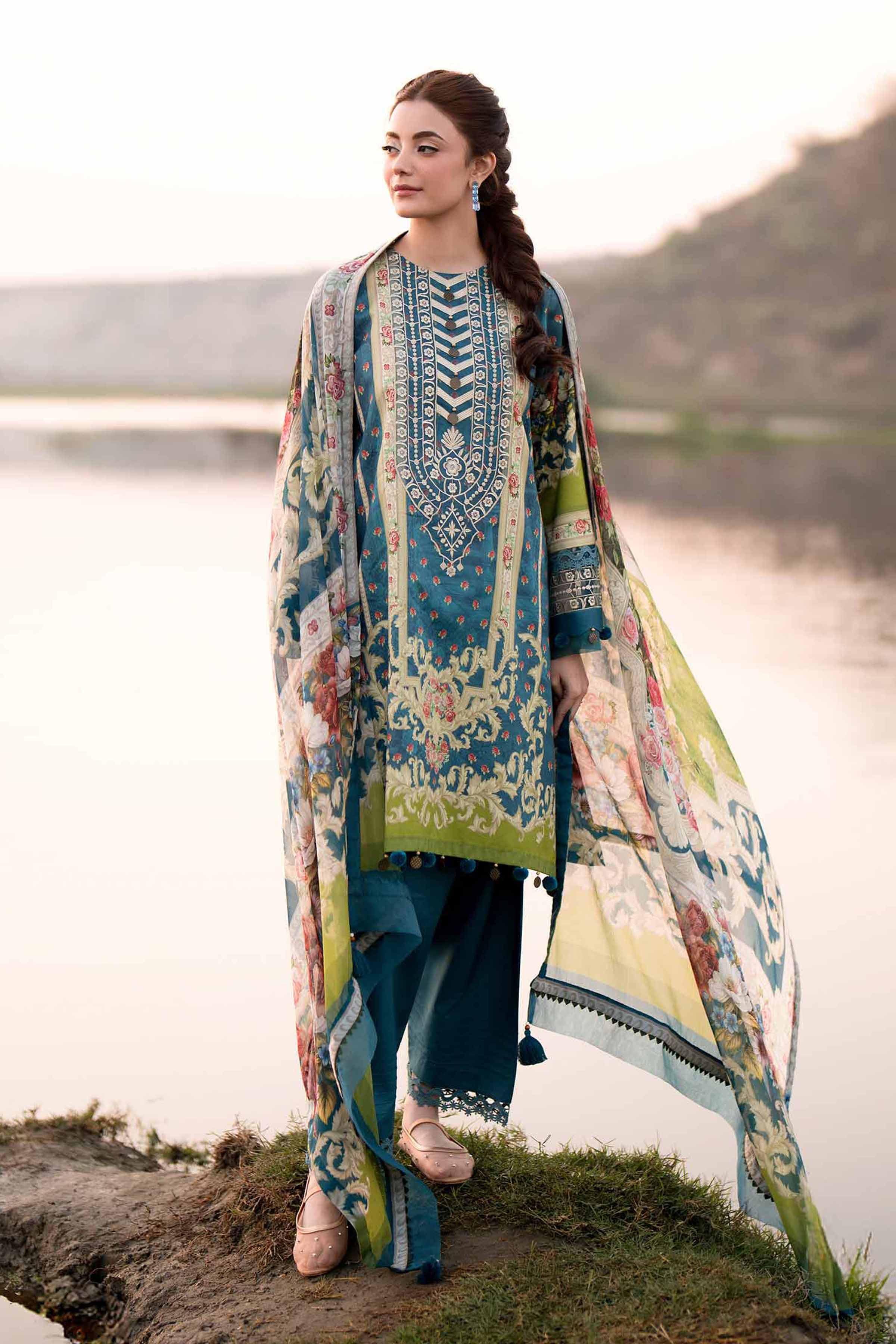 3 Piece - Digital Printed Embroidered Suit - 42501640
