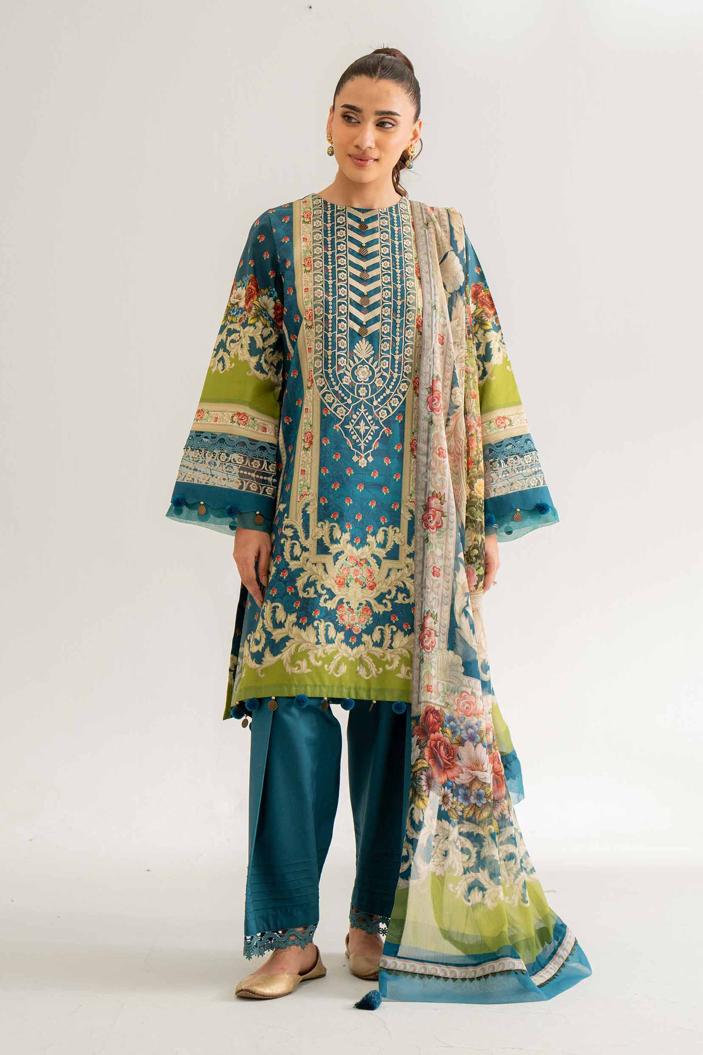3 Piece - Digital Printed Embroidered Suit - 42501640