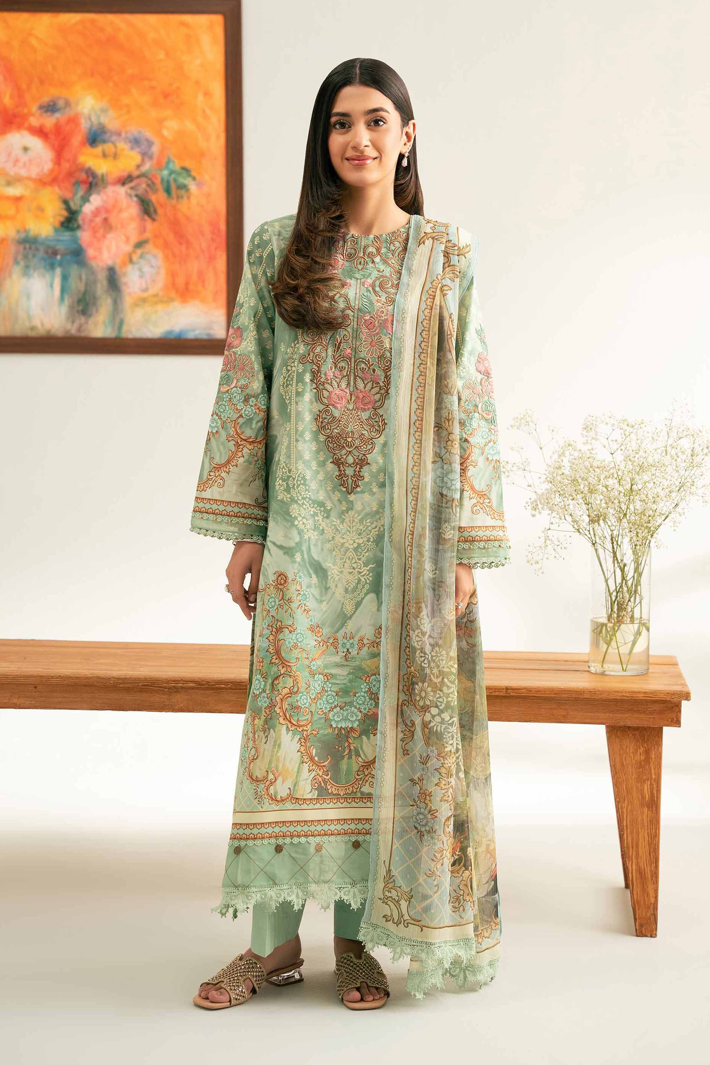 3 Piece - Digital Printed Embroidered Suit - 42501641