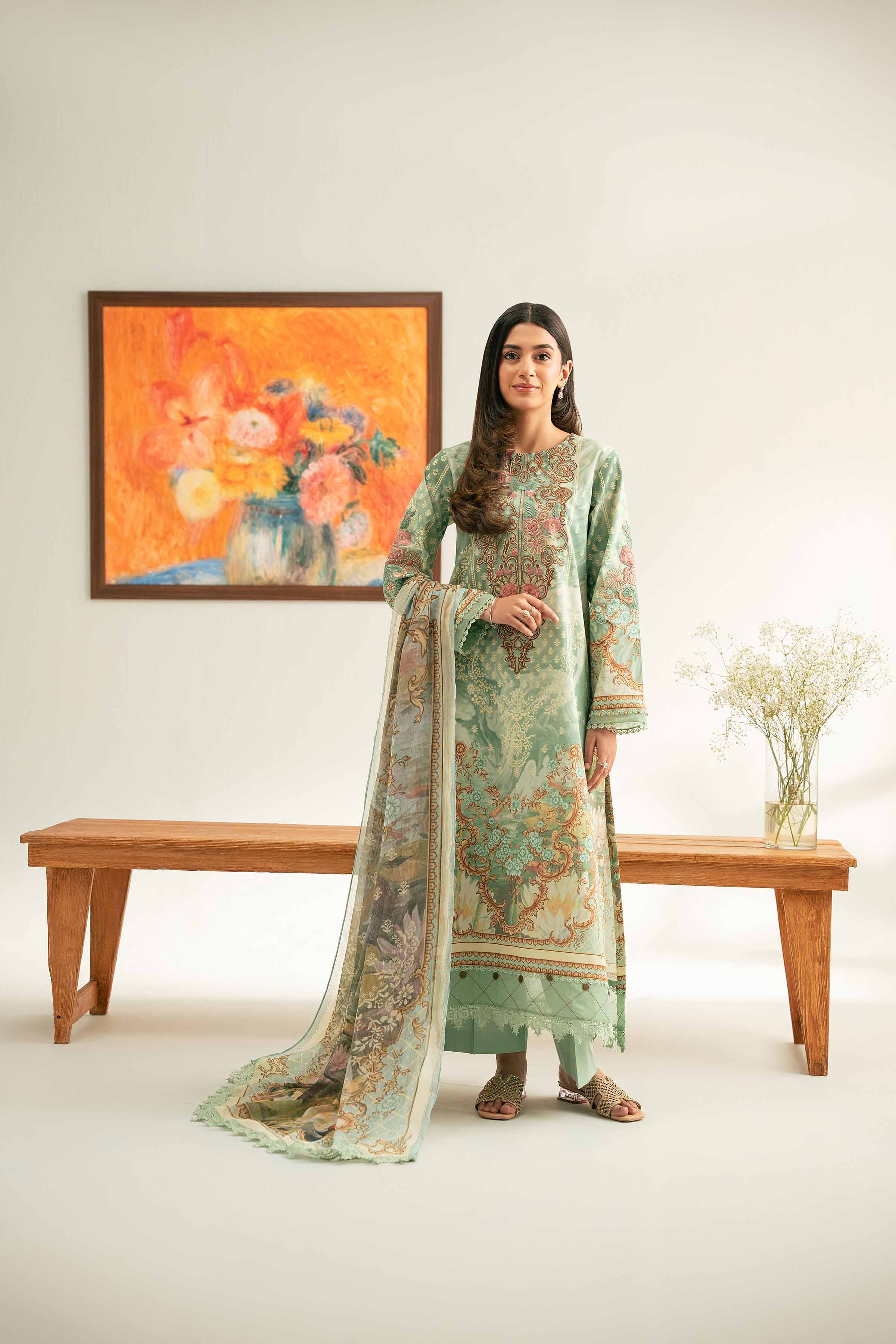 3 Piece - Digital Printed Embroidered Suit - 42501641