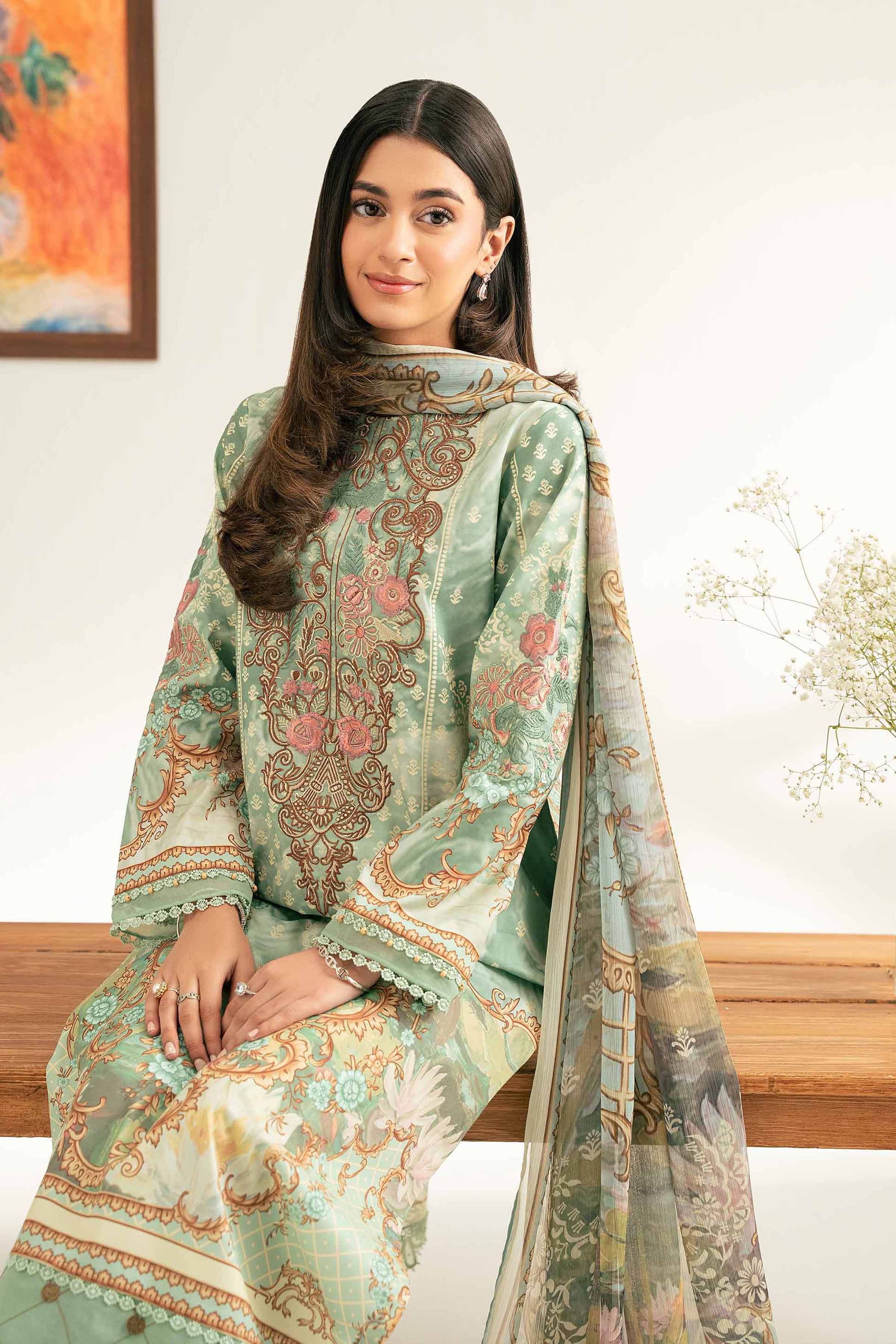 3 Piece - Digital Printed Embroidered Suit - 42501641