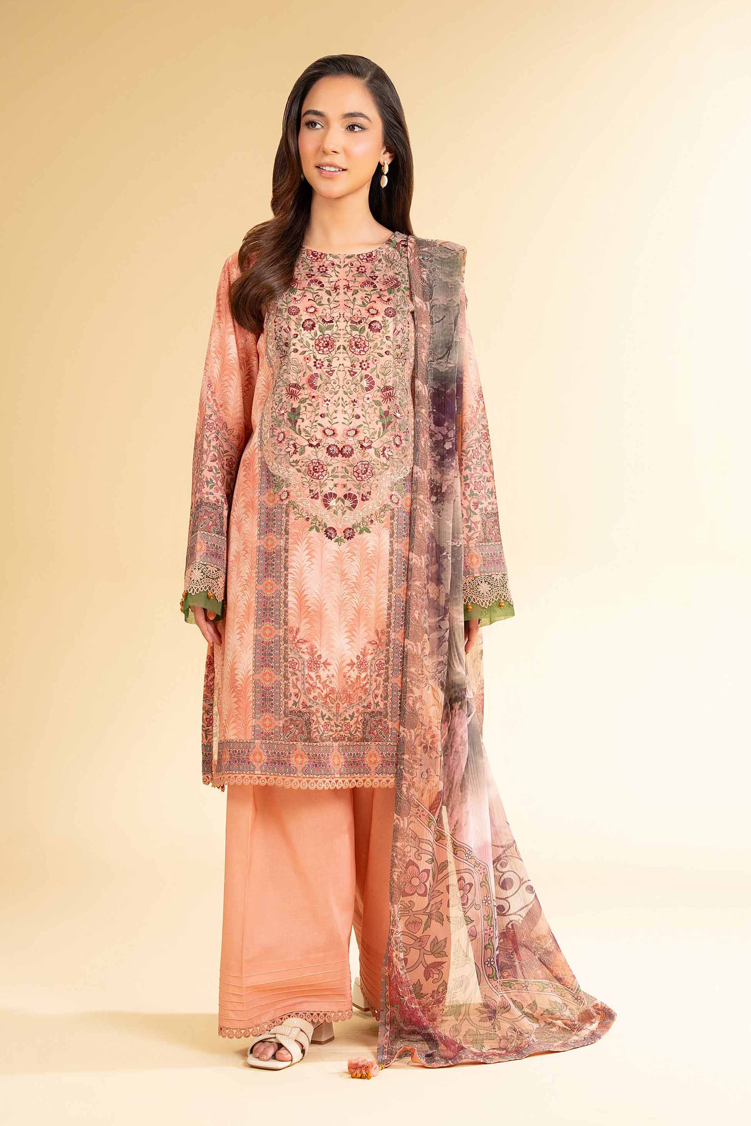 3 Piece - Digital Printed Embroidered Suit - 42501642