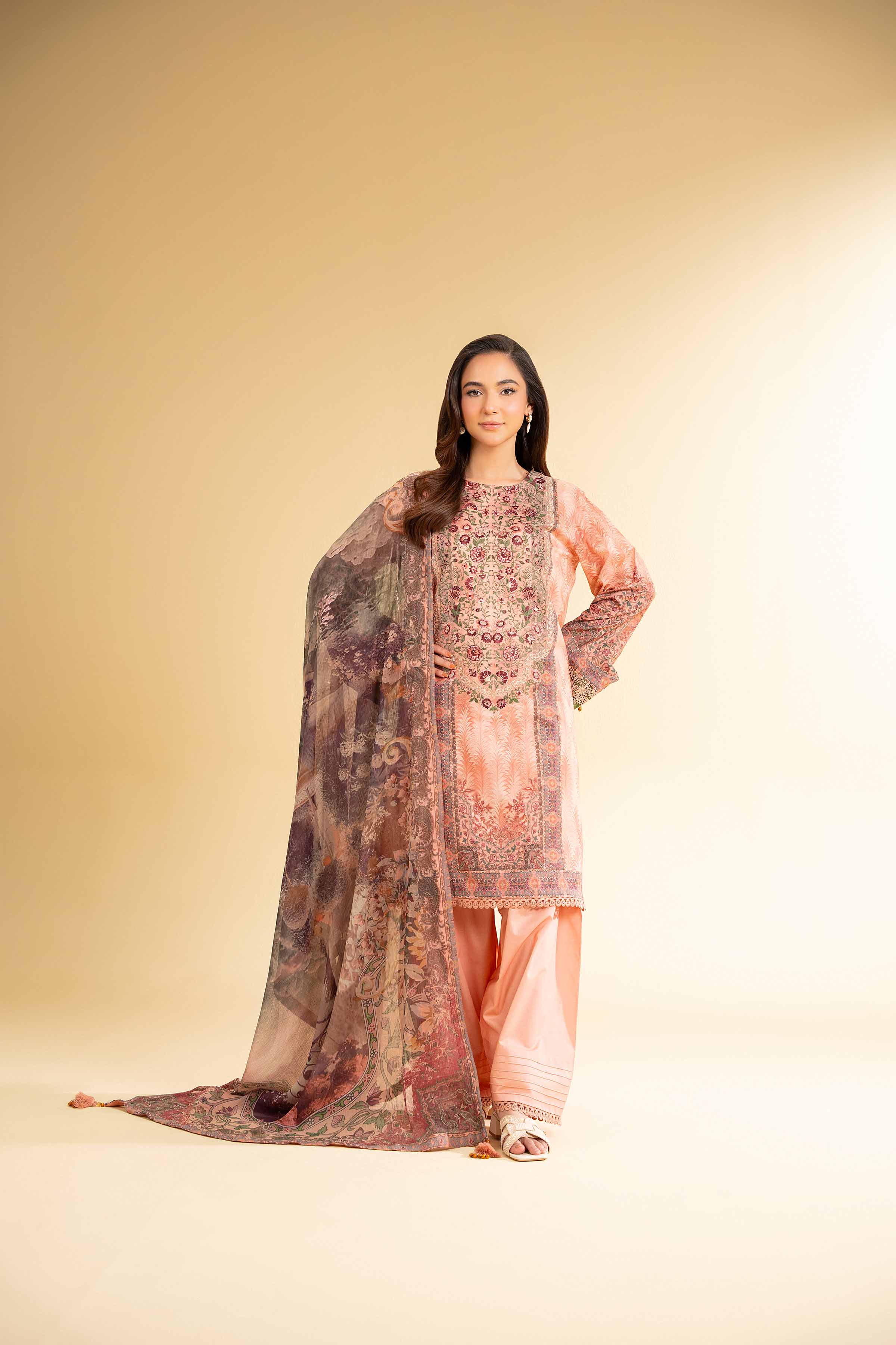 3 Piece - Digital Printed Embroidered Suit - 42501642
