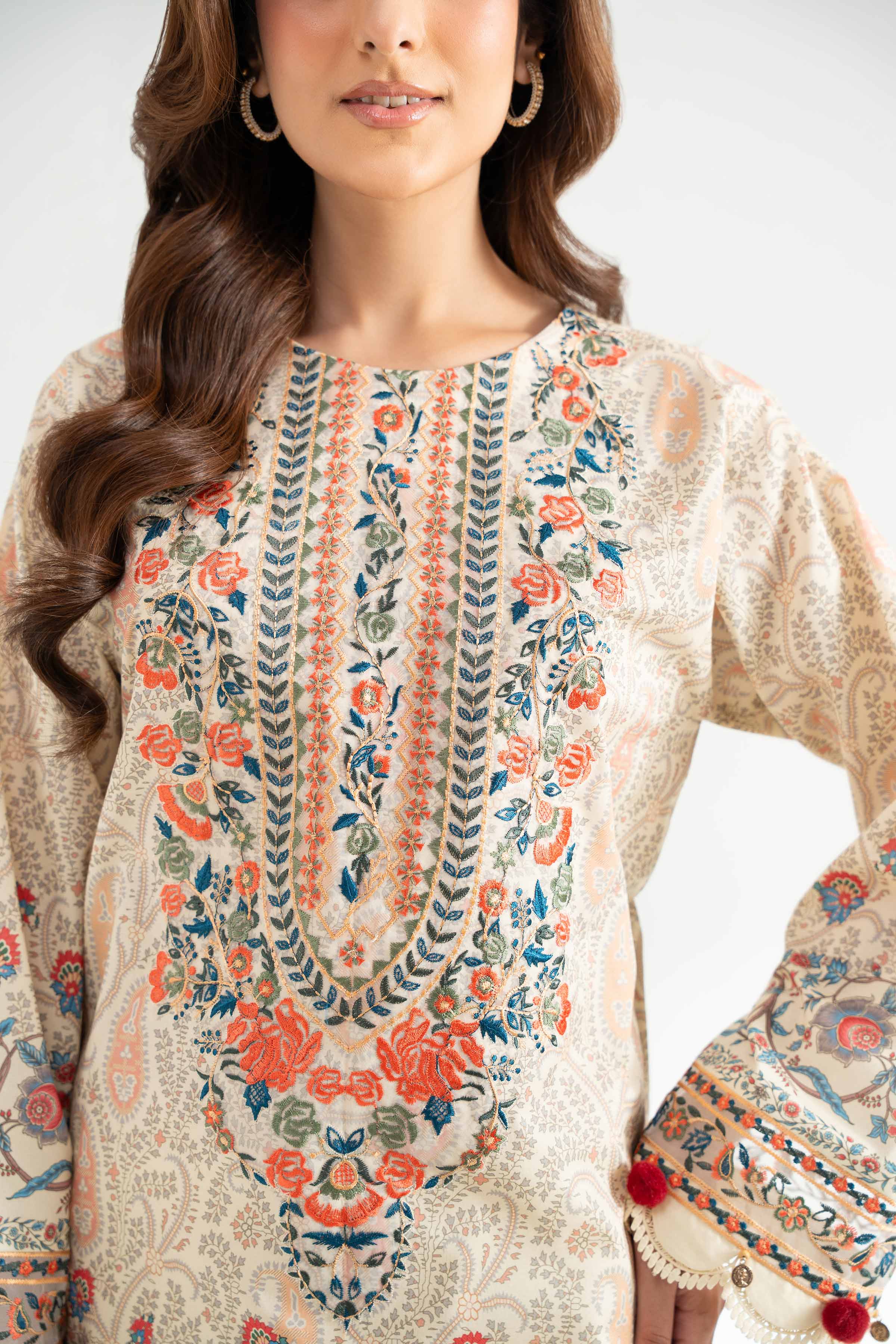 3 Piece - Digital Printed Embroidered Suit - 42501645