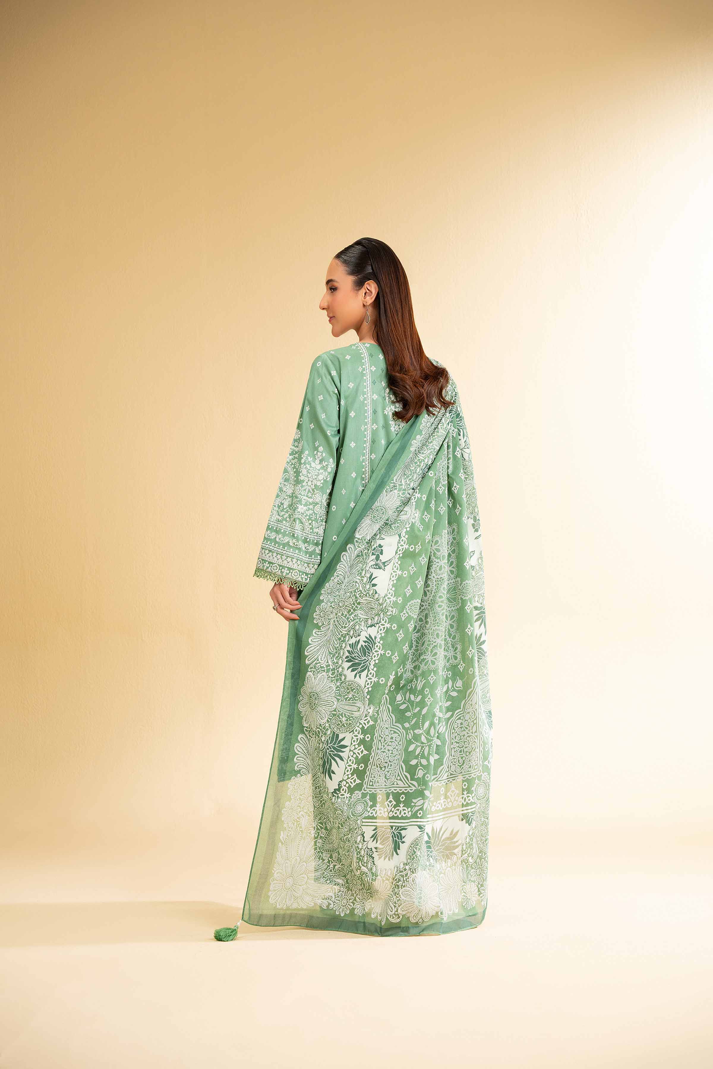 3 Piece - Flatbed Paste Embroidered Suit - 42501667