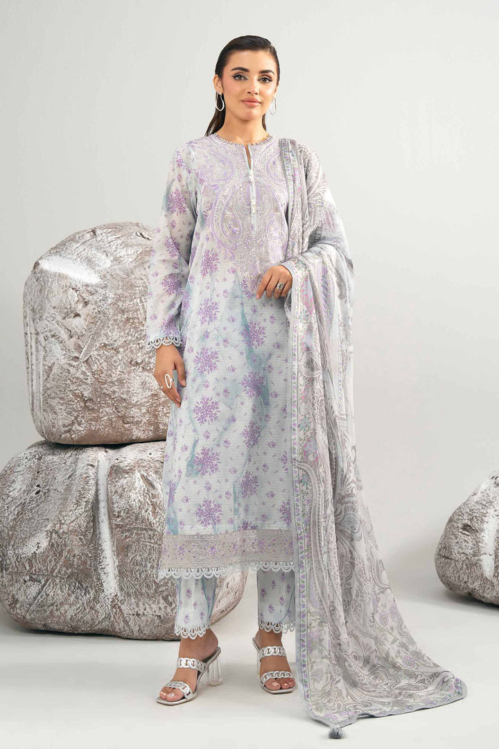 3 Piece - Digital Printed Embroidered Suit - 42502045 for Women - Unstitched Collection | Nishat | Shop Online