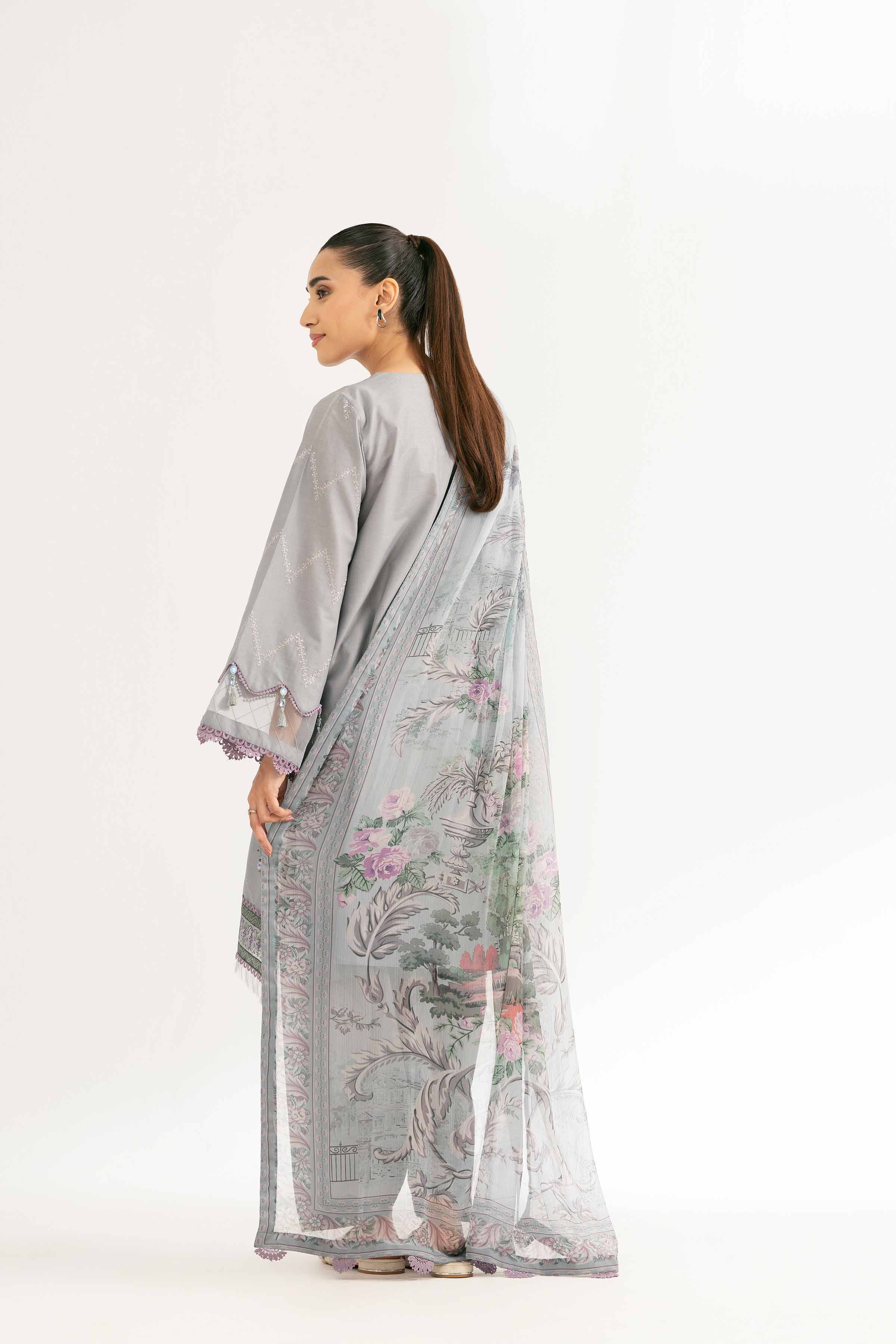 3 Piece - Digital Printed Embroidered Suit - 42502111