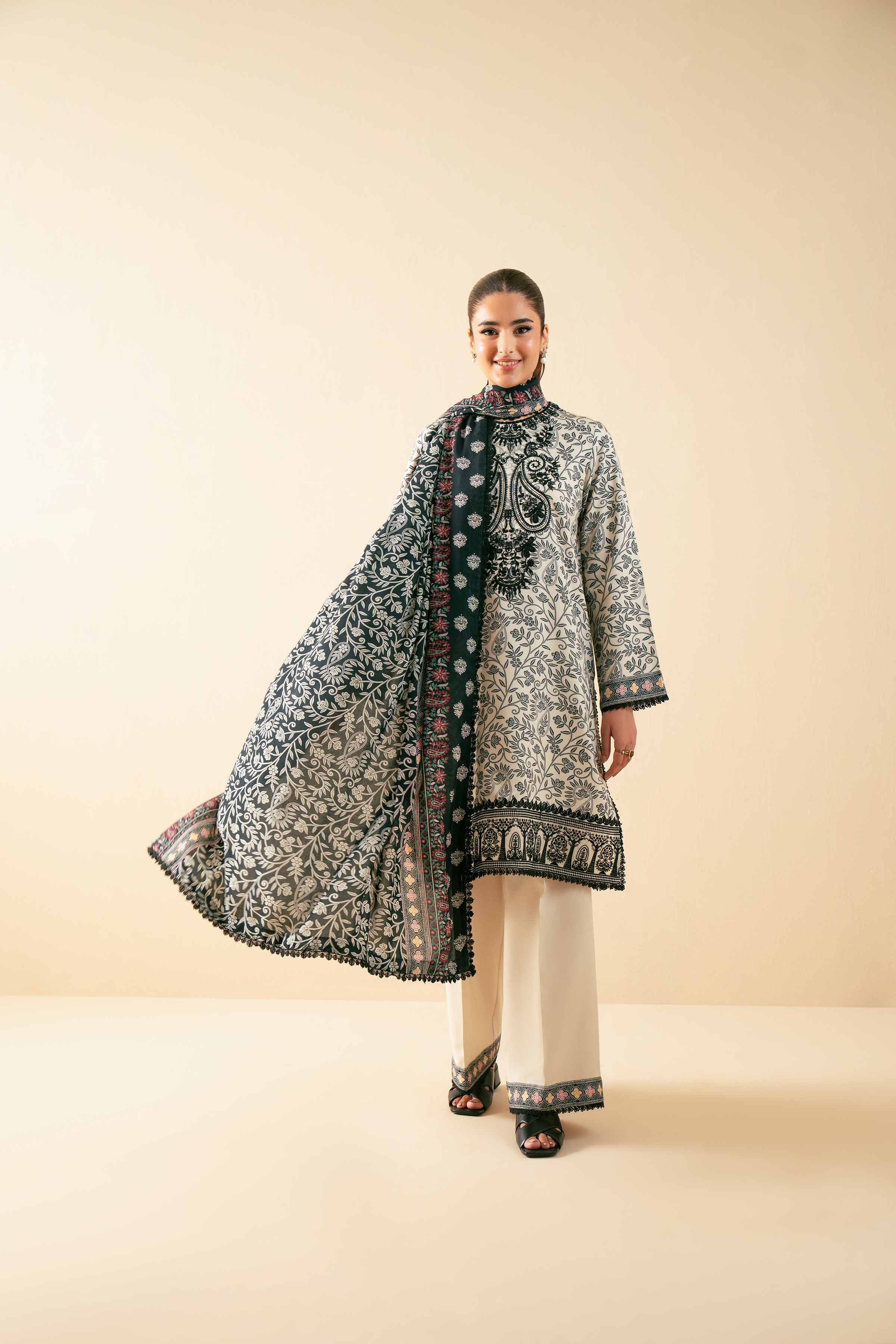 3 Piece - Printed Embroidered Suit - 42502615 for Women - Unstitched Collection | Nishat | Shop Online