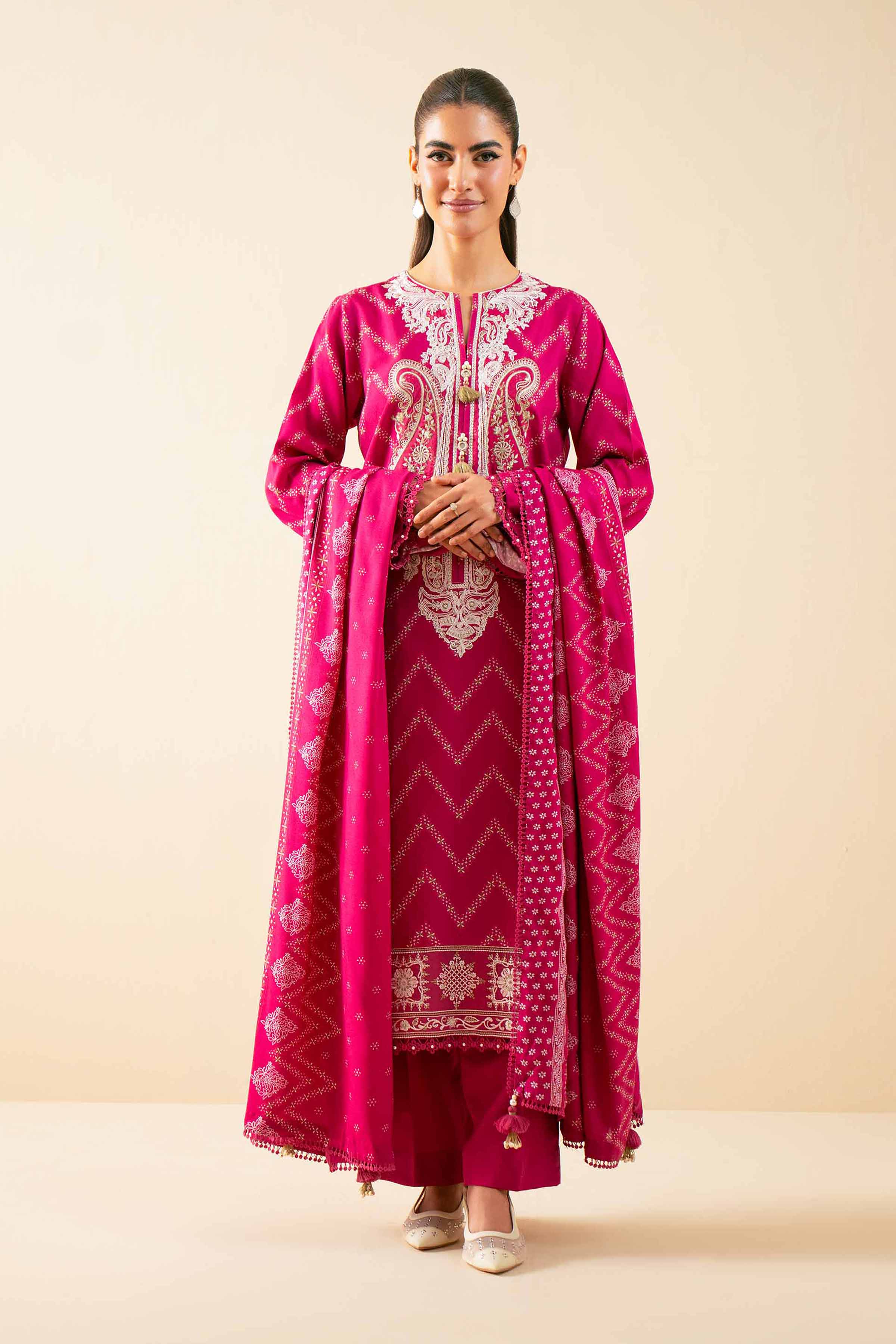3 Piece - Printed Embroidered Suit - 42502821 for Women - Unstitched Collection | Nishat | Shop Online