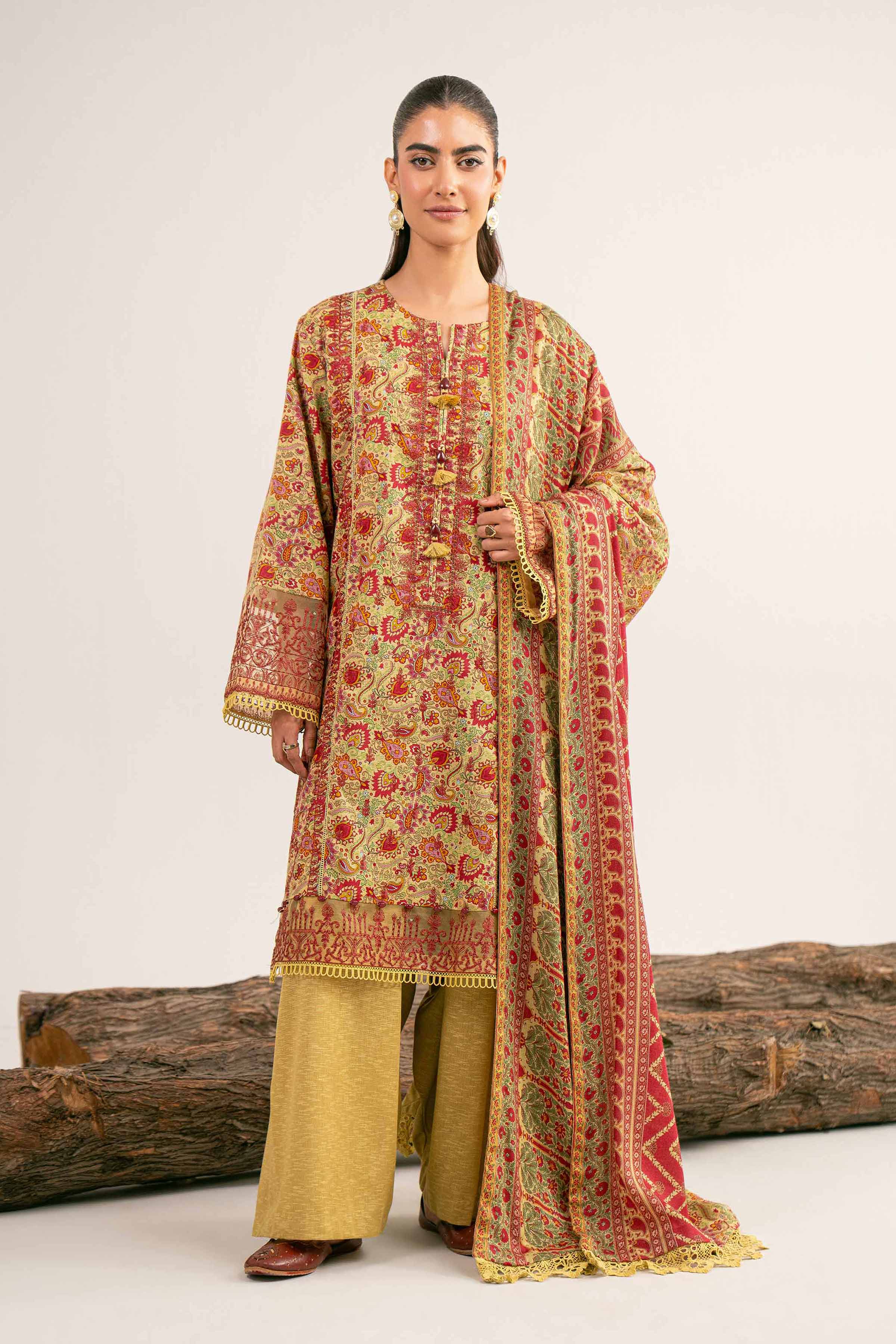 3 Piece - Digital Printed Embroidered Suit - 42502988 for Women - Unstitched Collection | Nishat | Shop Online